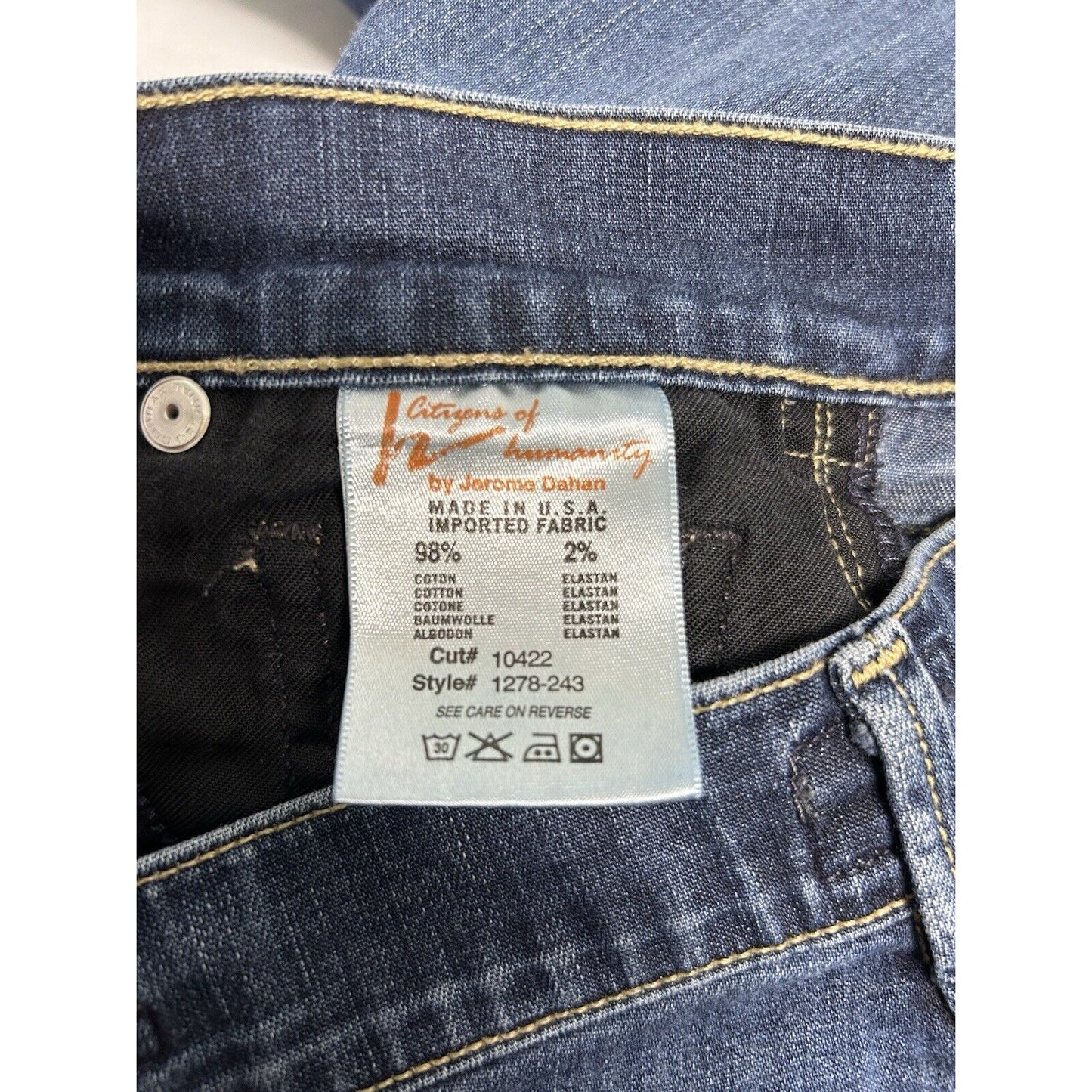 Citizens Of Humanity Ava Low Rise Straight Leg Dark Wash Jeans 25 (27 x 33)
