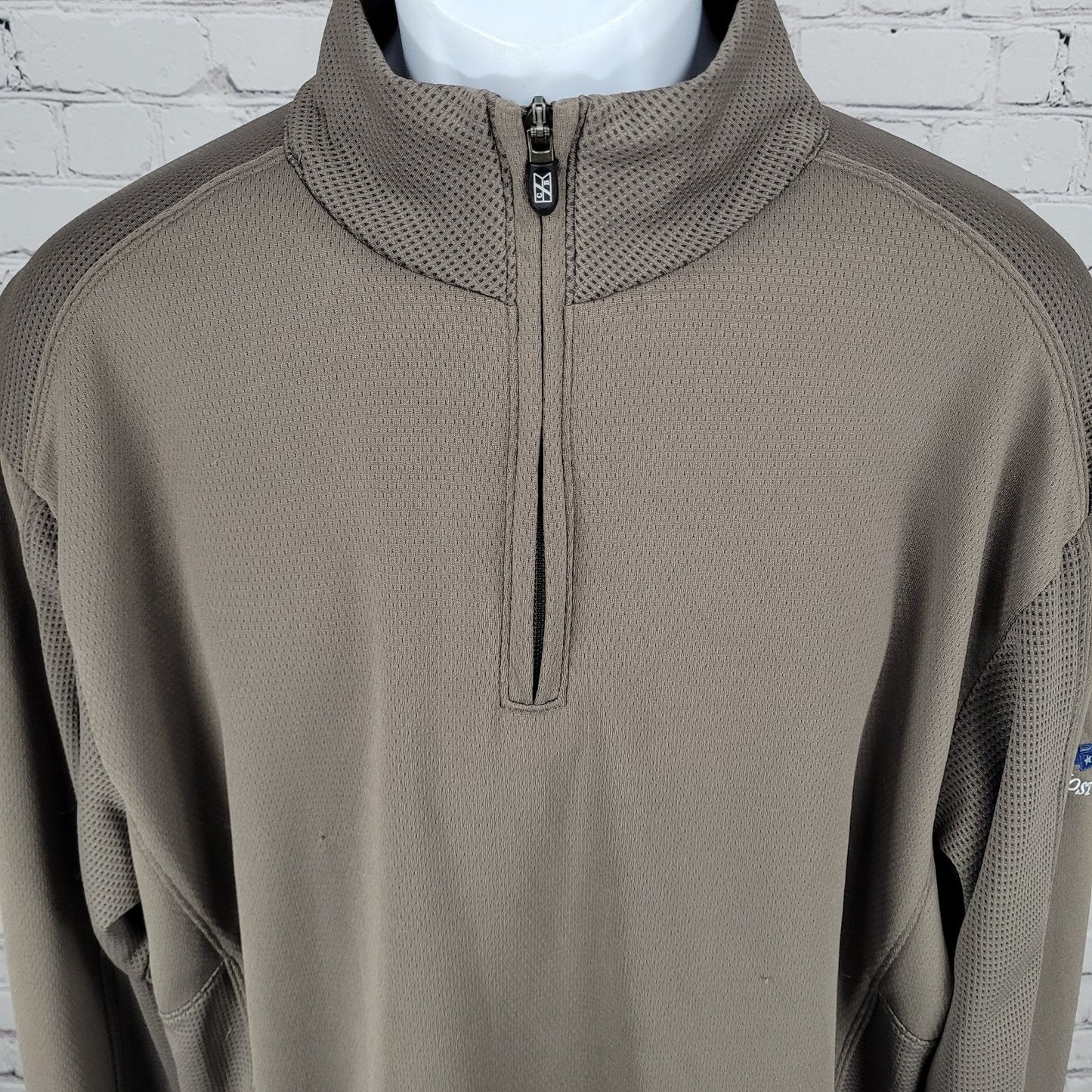 Cutter & Buck Brown DryTec MGA Lost Creek Cup Golf 1/4 Zip Pullover Sweater L