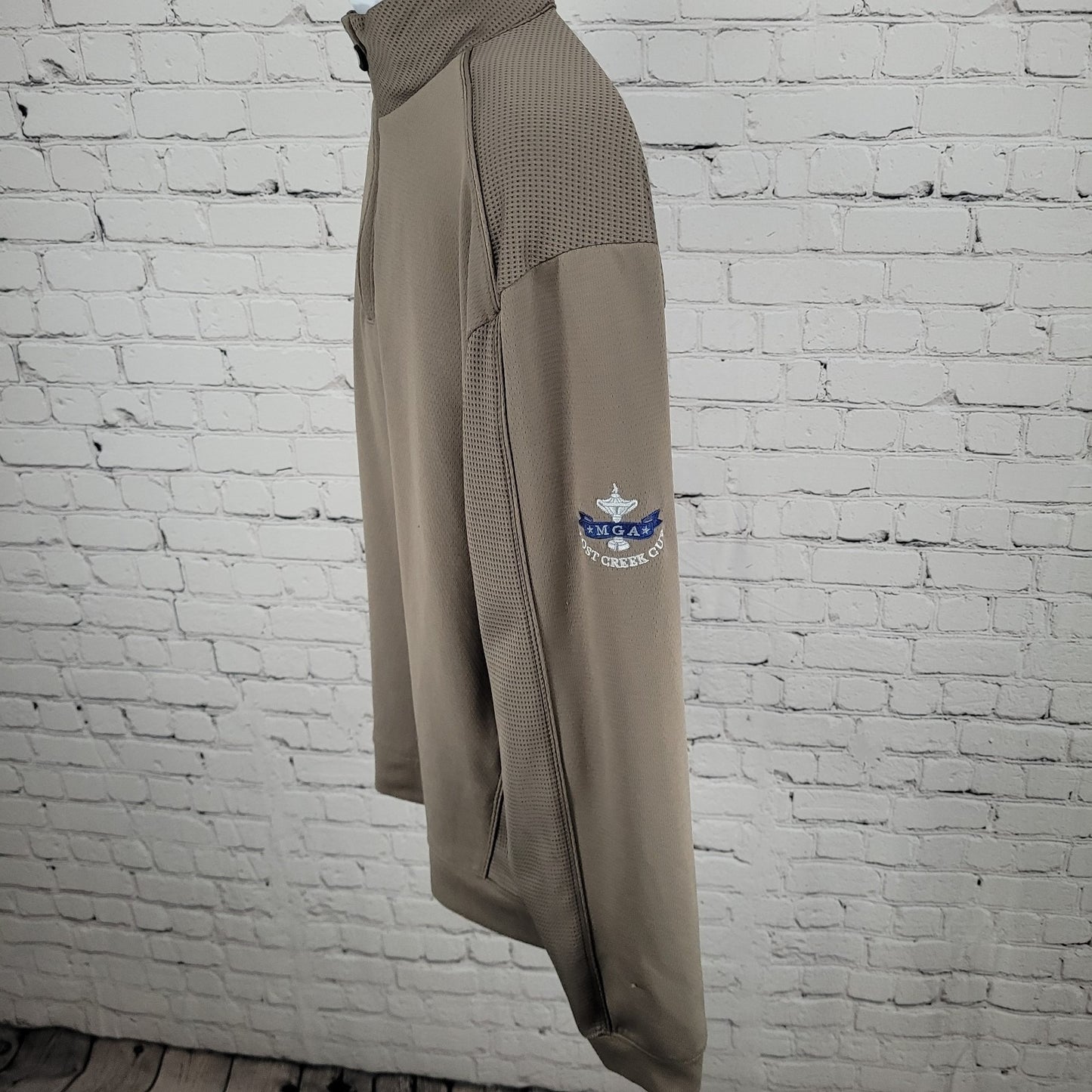 Cutter & Buck Brown DryTec MGA Lost Creek Cup Golf 1/4 Zip Pullover Sweater L