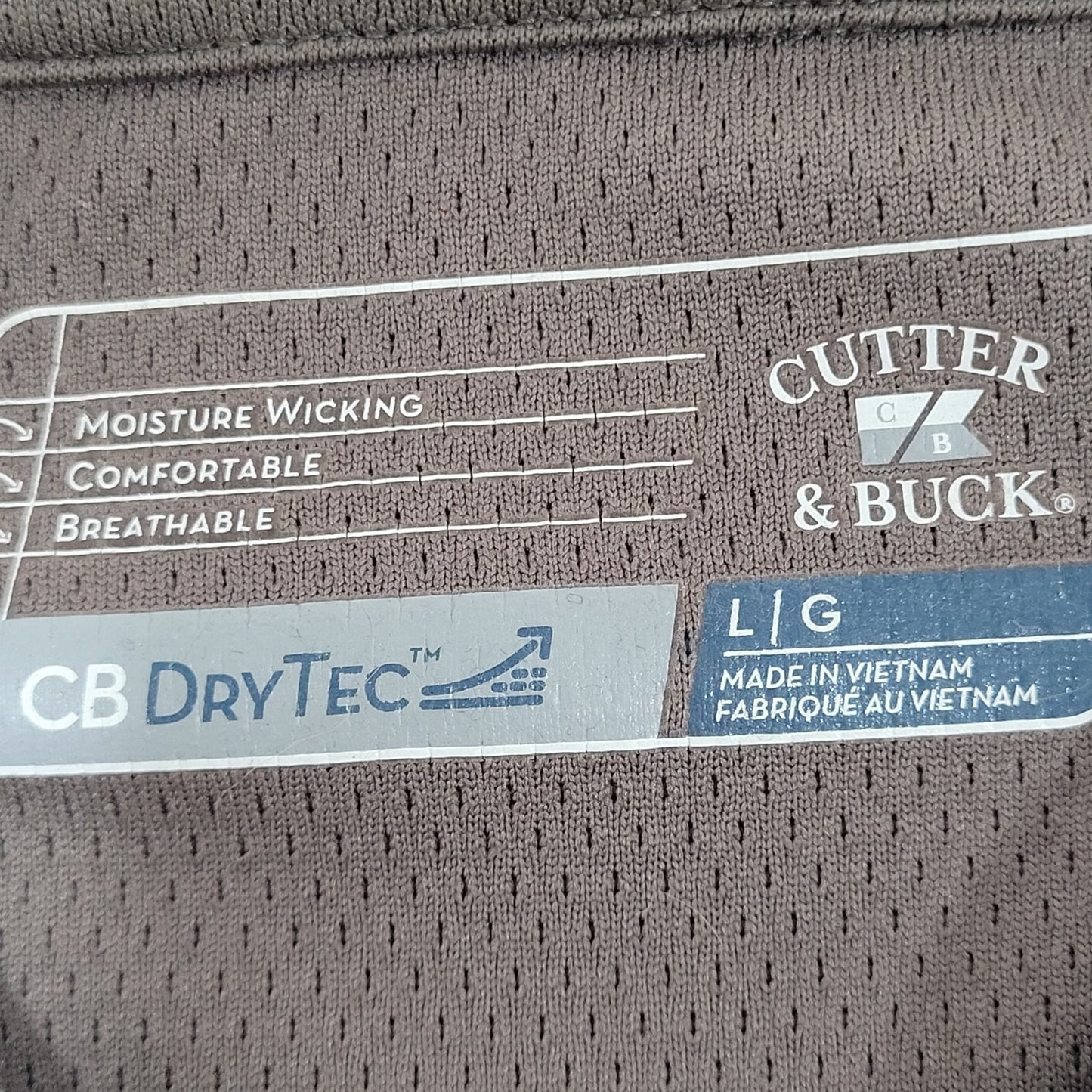 Cutter & Buck Brown DryTec MGA Lost Creek Cup Golf 1/4 Zip Pullover Sweater L