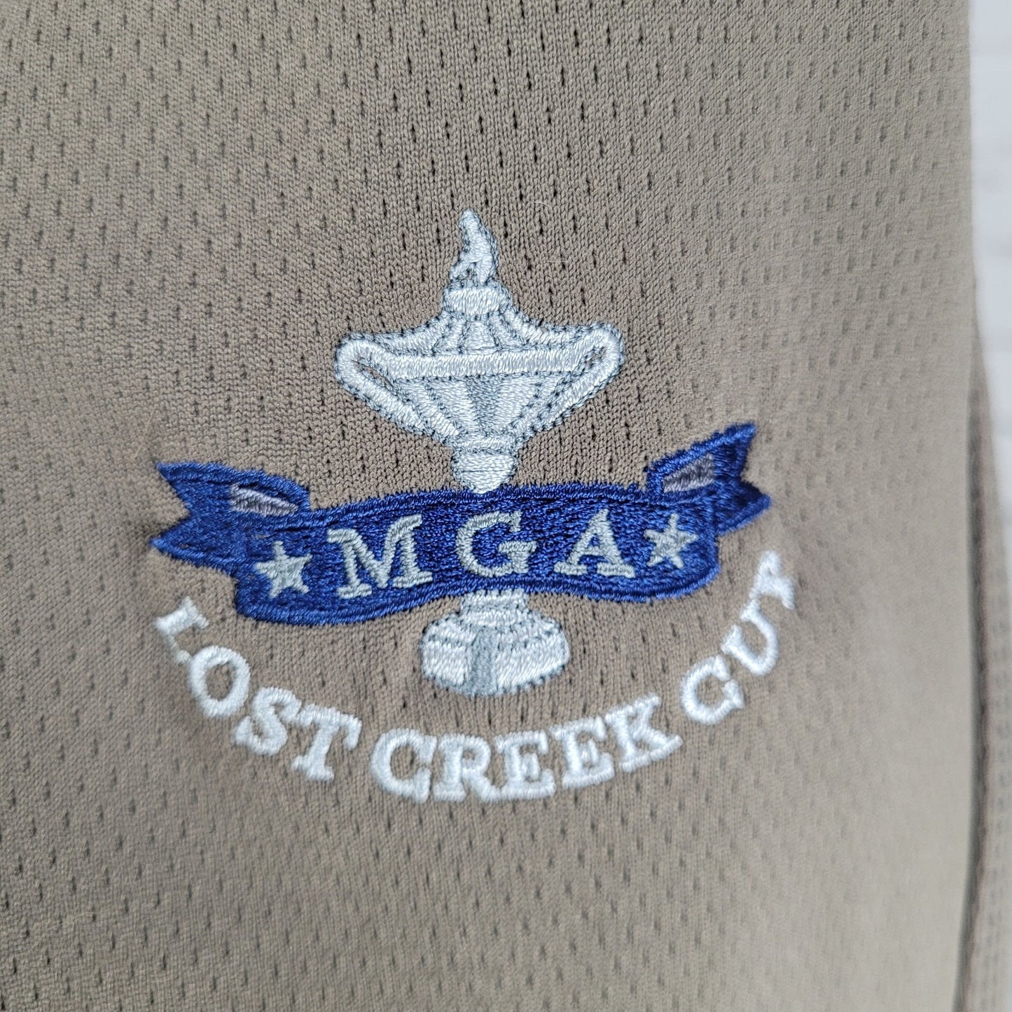 Cutter & Buck Brown DryTec MGA Lost Creek Cup Golf 1/4 Zip Pullover Sweater L