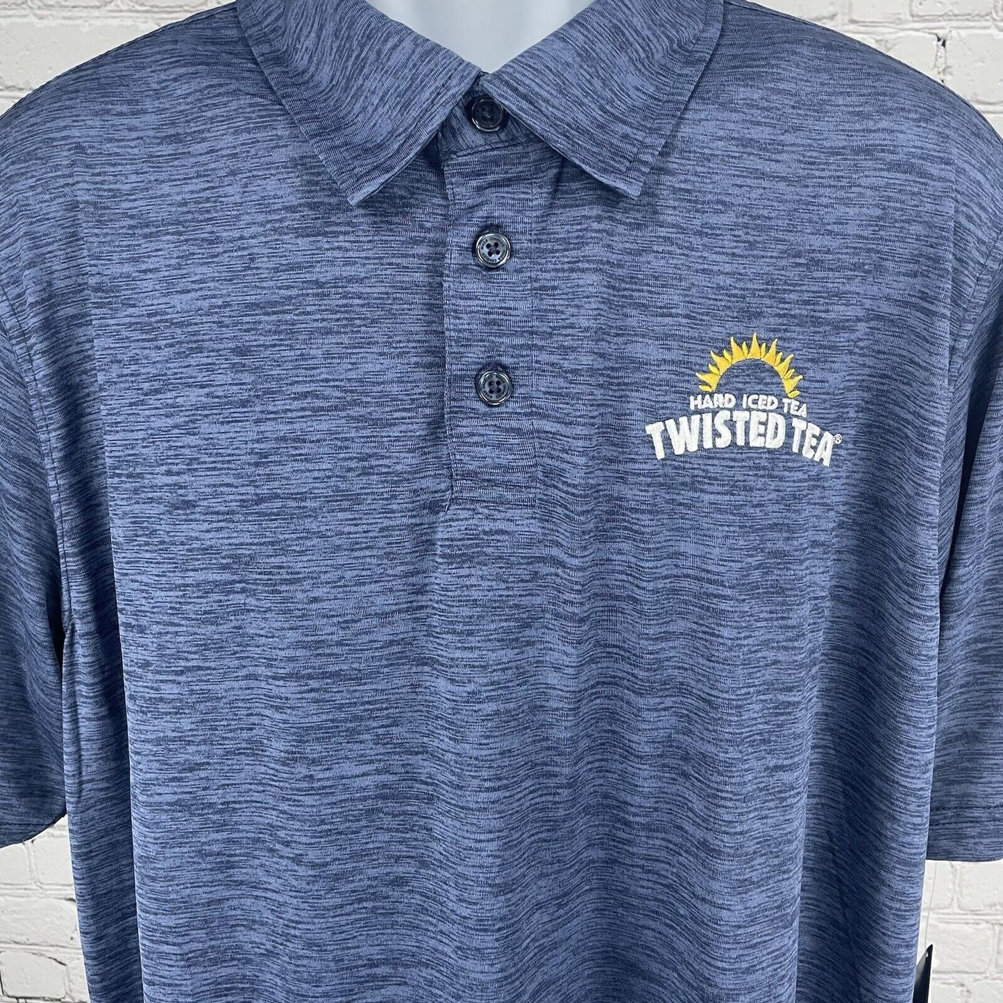 NWT Charles River Blue Hard Iced Tea Button Short Sleeve Collared Shirt Size XL