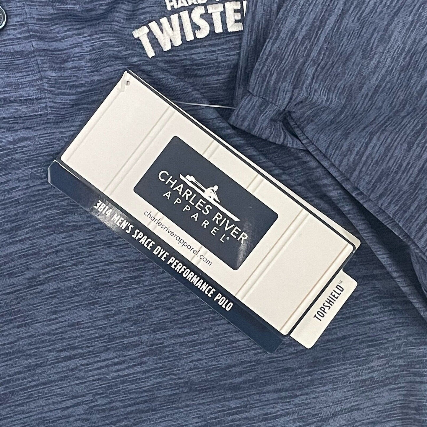 NWT Charles River Blue Hard Iced Tea Button Short Sleeve Collared Shirt Size XL