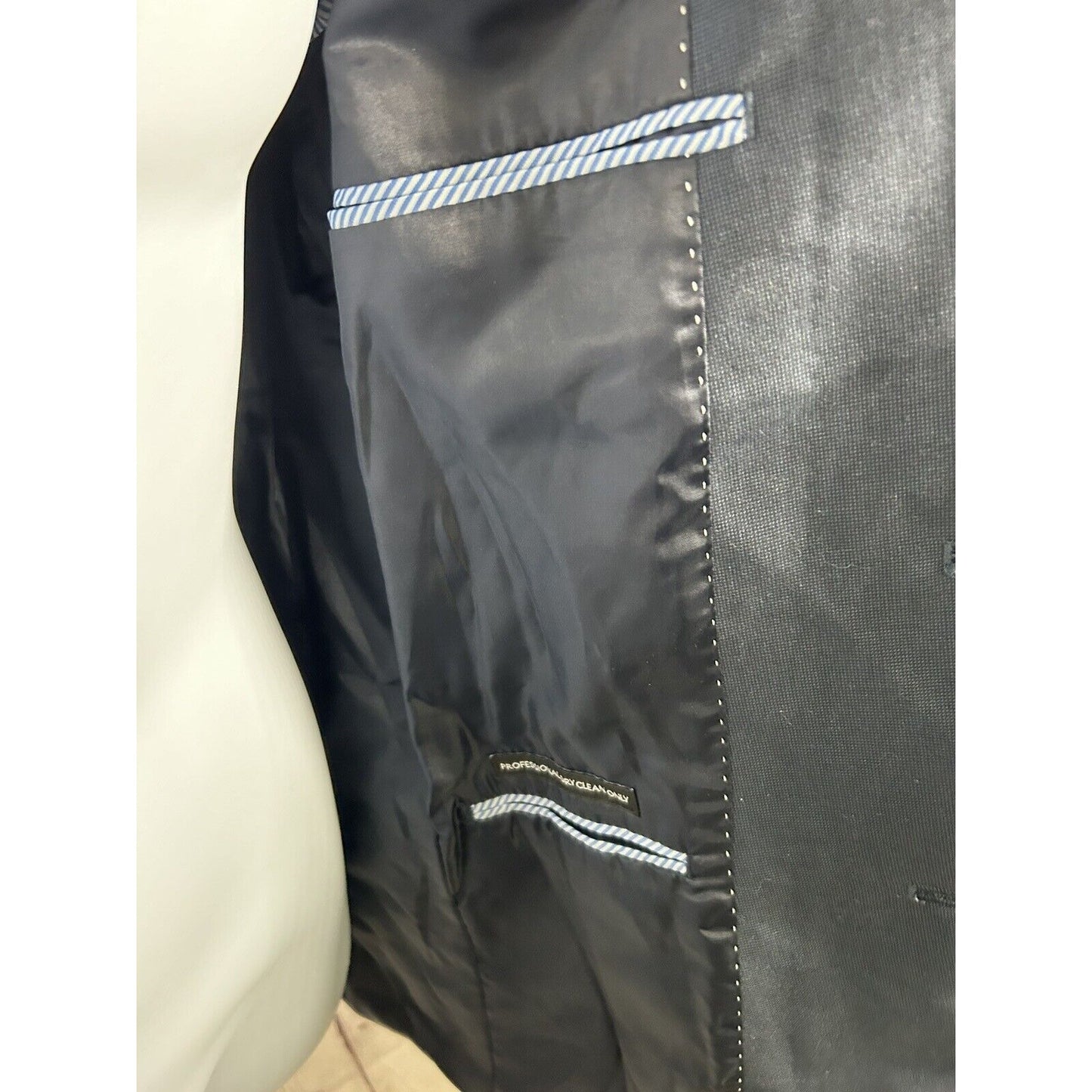 Tommy Hilfiger Polyester/Viscose Dark Blue Two Button Blazer Jacket Men’s 40L