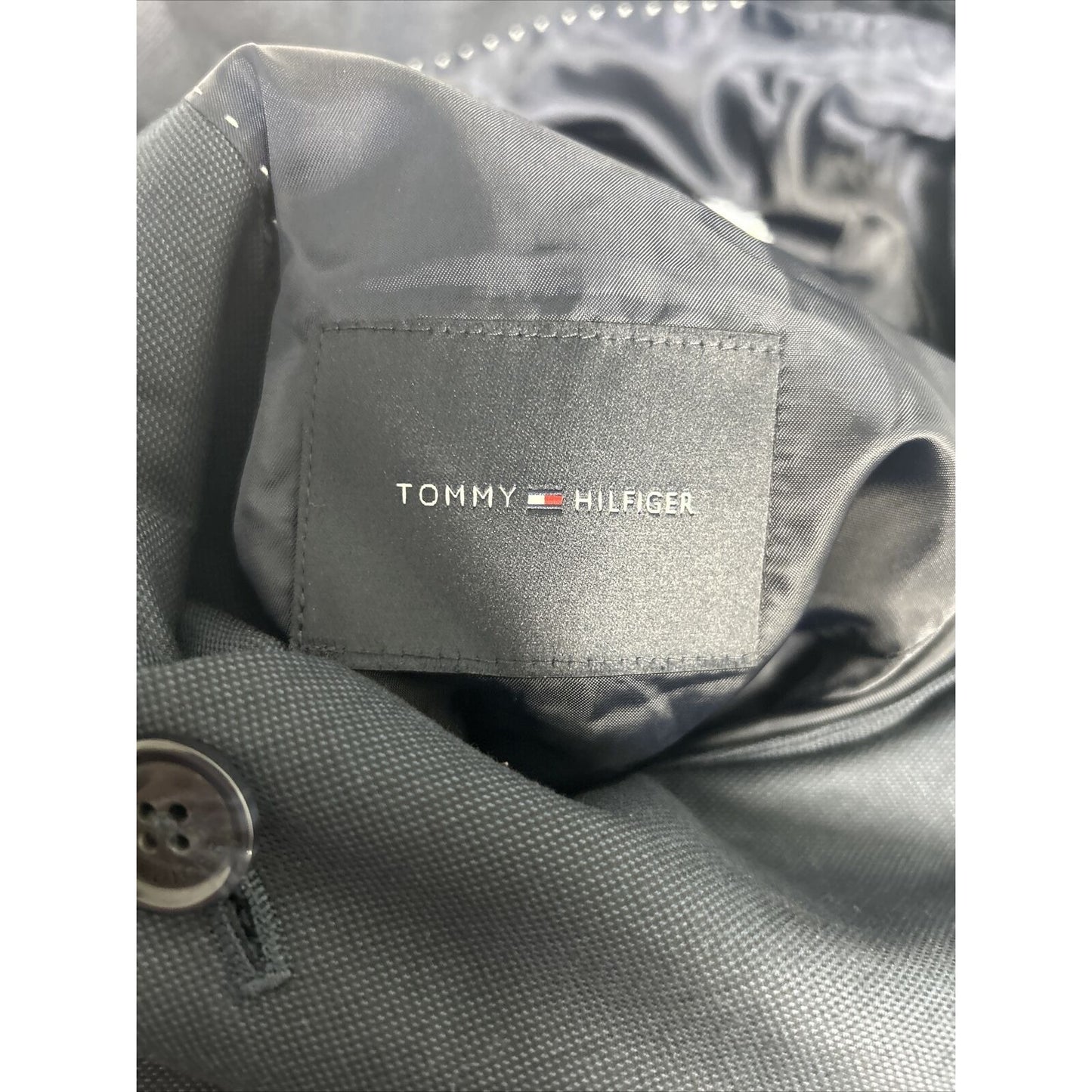 Tommy Hilfiger Polyester/Viscose Dark Blue Two Button Blazer Jacket Men’s 40L