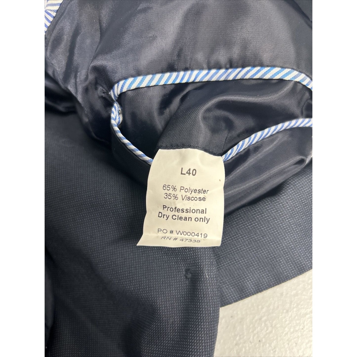 Tommy Hilfiger Polyester/Viscose Dark Blue Two Button Blazer Jacket Men’s 40L