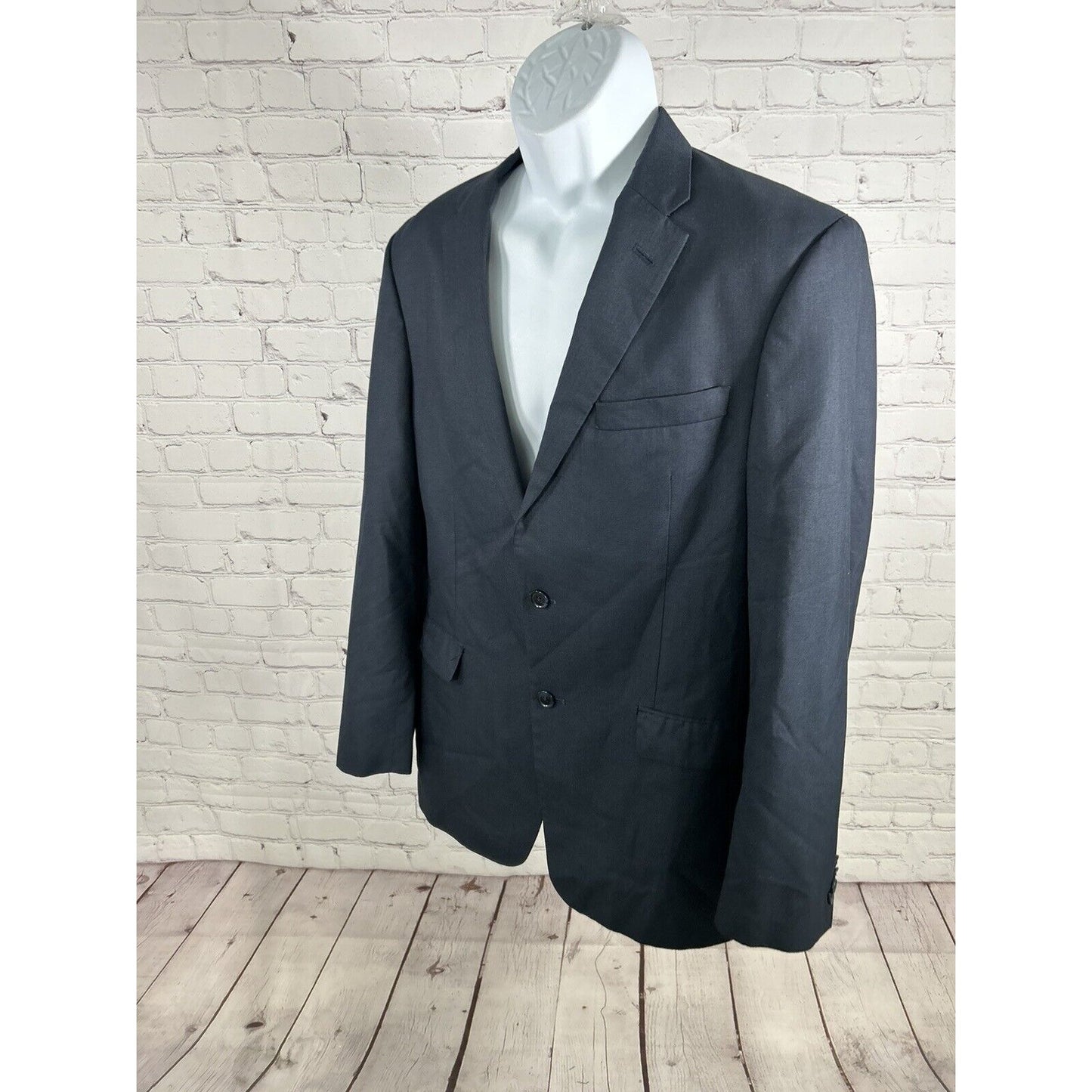Tommy Hilfiger Polyester/Viscose Dark Blue Two Button Blazer Jacket Men’s 40L