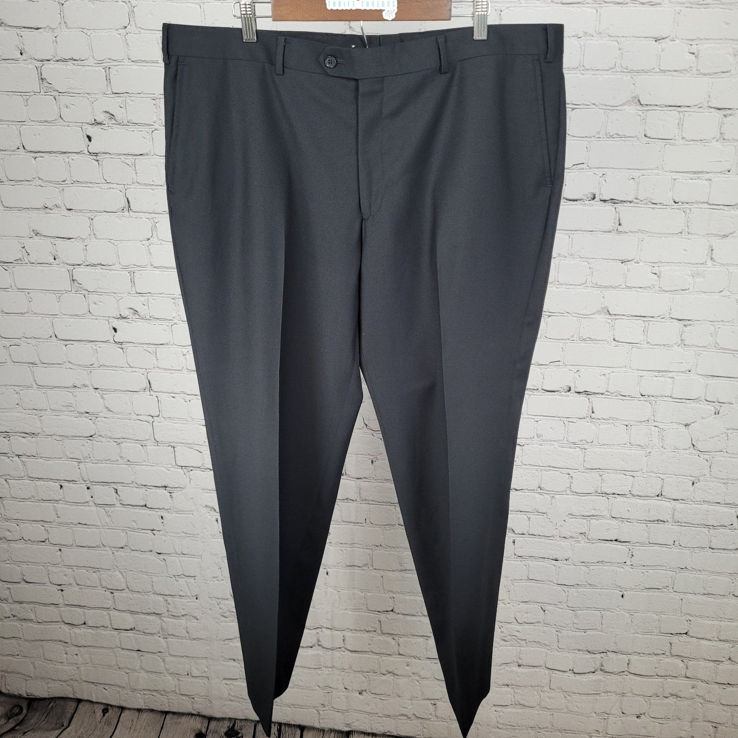 Charles Tyrwhitt Black 100% Wool Classic Fit Dress Pants Size 42R (42x32)