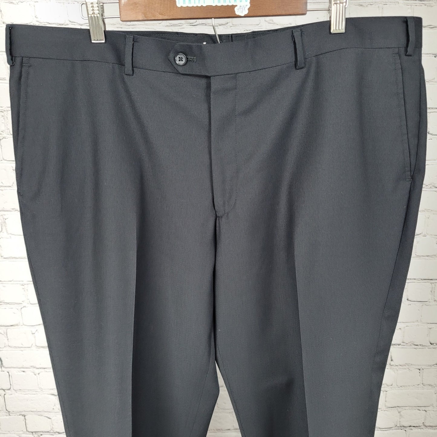 Charles Tyrwhitt Black 100% Wool Classic Fit Dress Pants Size 42R (42x32)