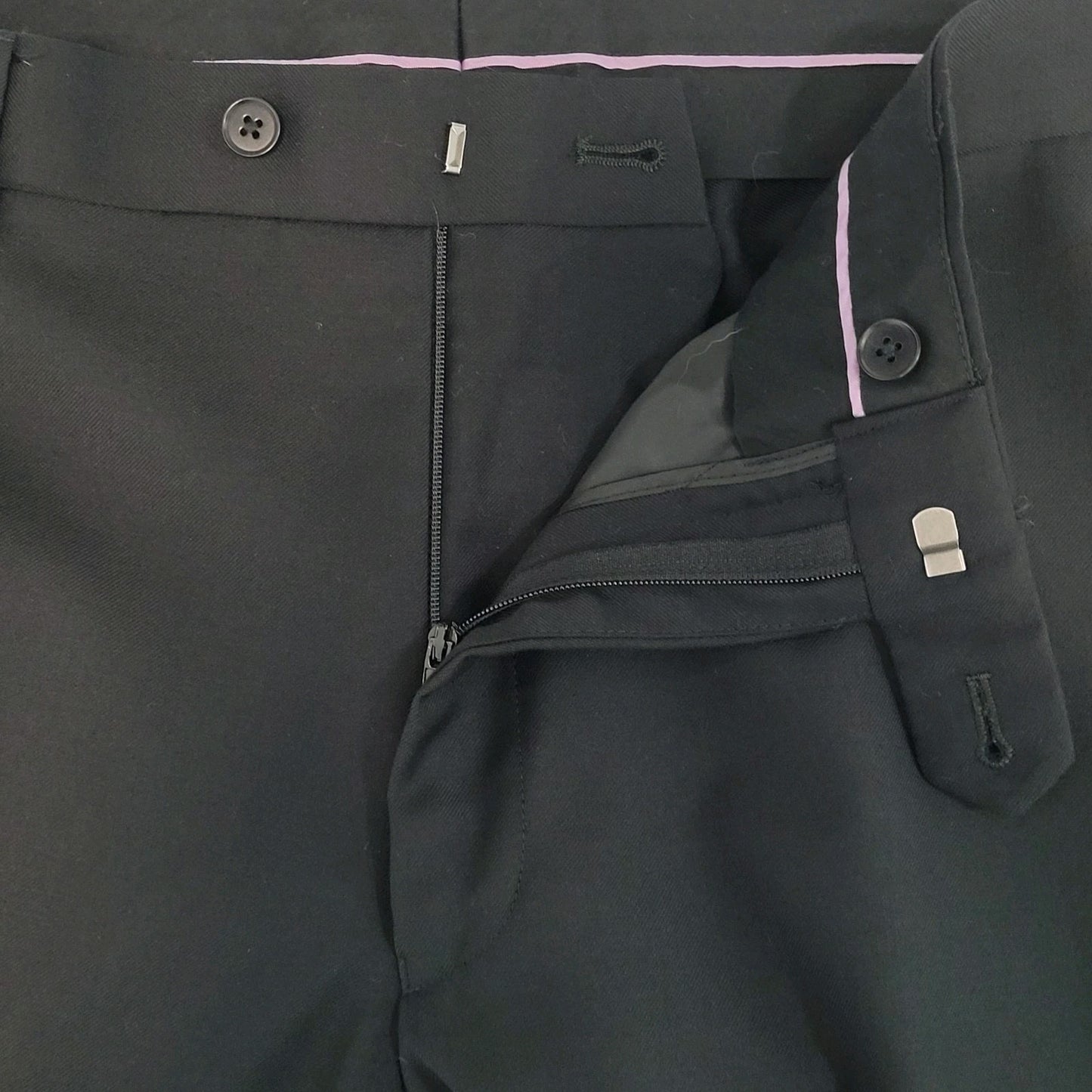 Charles Tyrwhitt Black 100% Wool Classic Fit Dress Pants Size 42R (42x32)