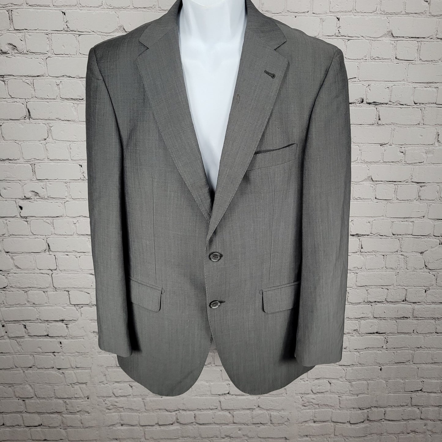 El Corte Ingles Grey Wool Mohair Blend 2 Button Notch Blazer Sport Coat Size 40