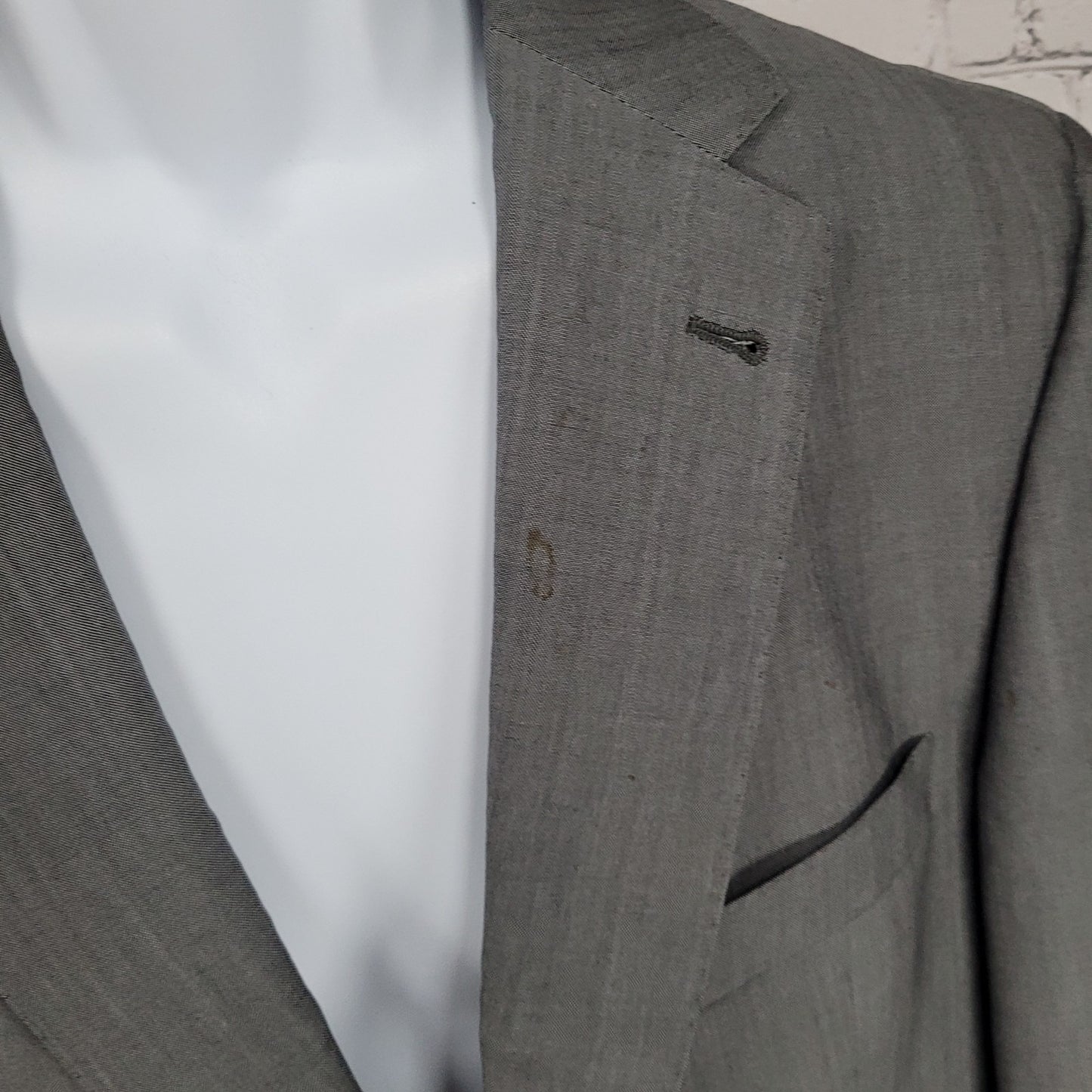 El Corte Ingles Grey Wool Mohair Blend 2 Button Notch Blazer Sport Coat Size 40
