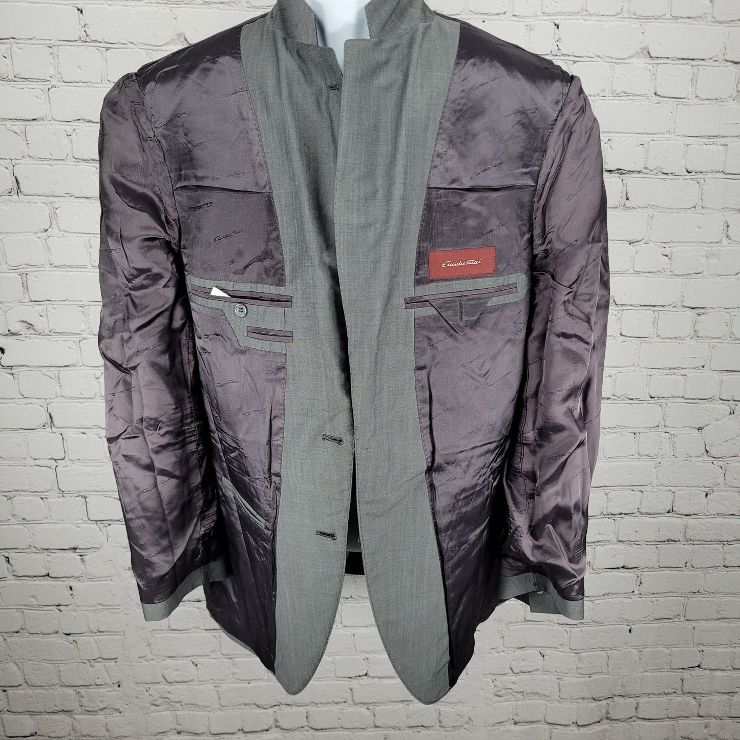 El Corte Ingles Grey Wool Mohair Blend 2 Button Notch Blazer Sport Coat Size 40