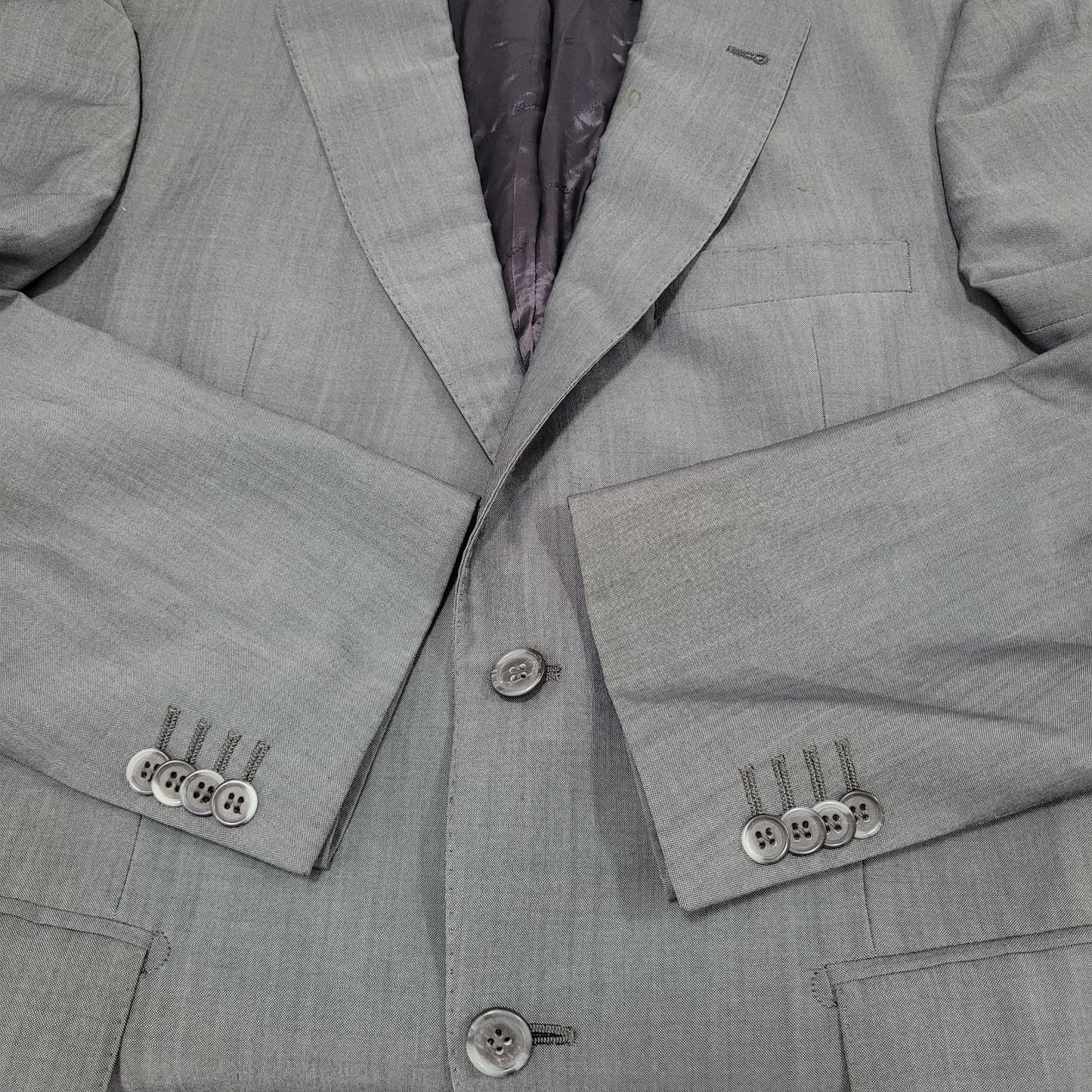 El Corte Ingles Grey Wool Mohair Blend 2 Button Notch Blazer Sport Coat Size 40