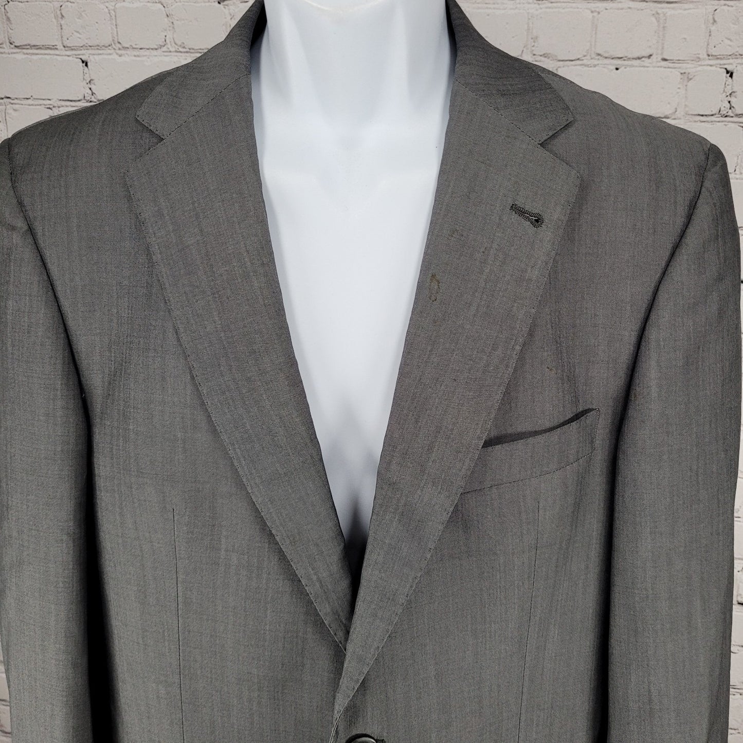 El Corte Ingles Grey Wool Mohair Blend 2 Button Notch Blazer Sport Coat Size 40