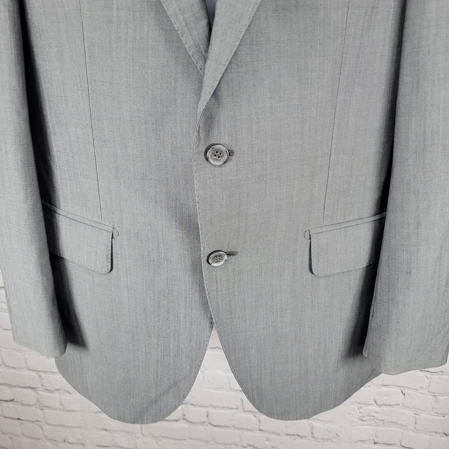 El Corte Ingles Grey Wool Mohair Blend 2 Button Notch Blazer Sport Coat Size 40