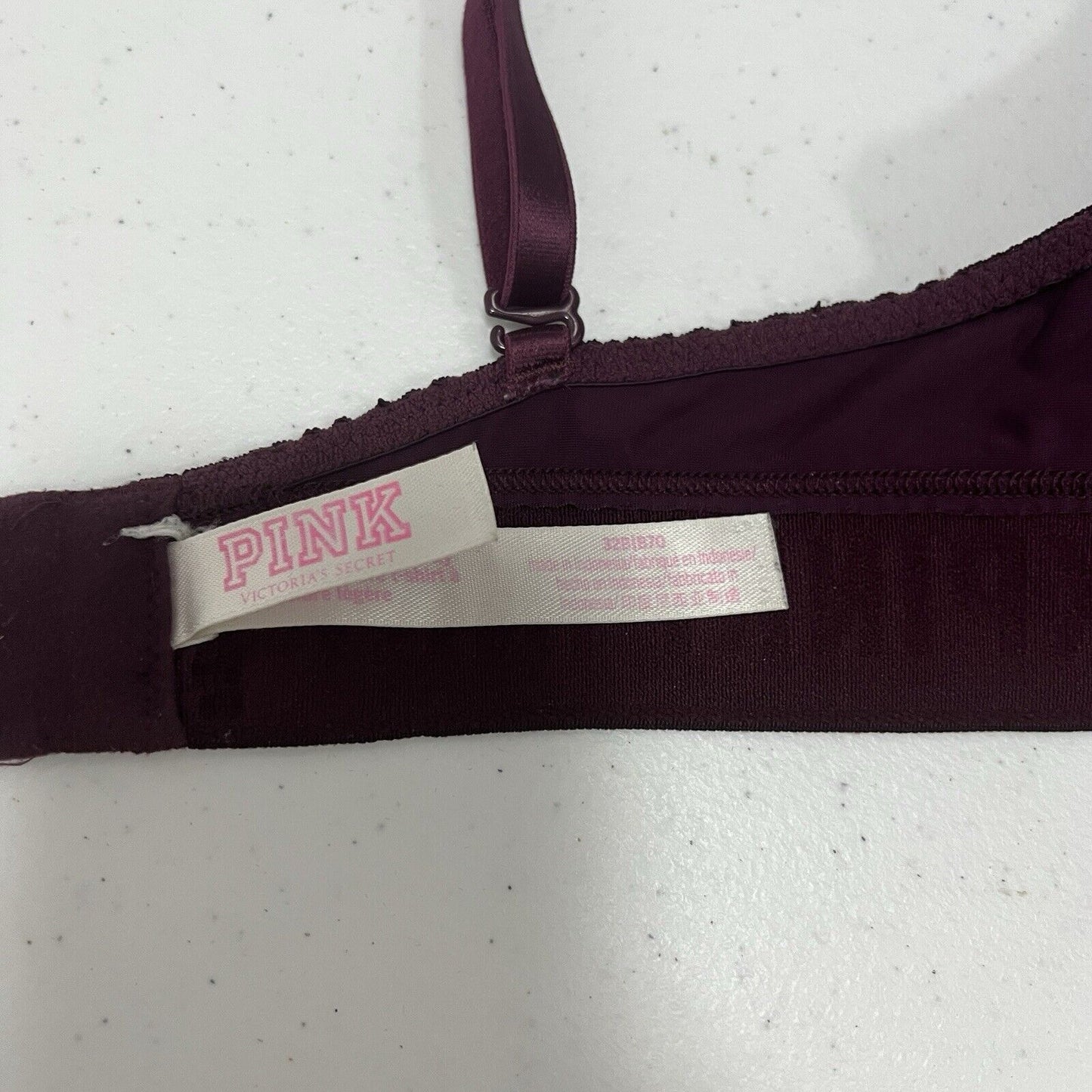Pink Victoria's Secret Wear Everywhere T-Shirt Lightly Lined Purple Bra 32B