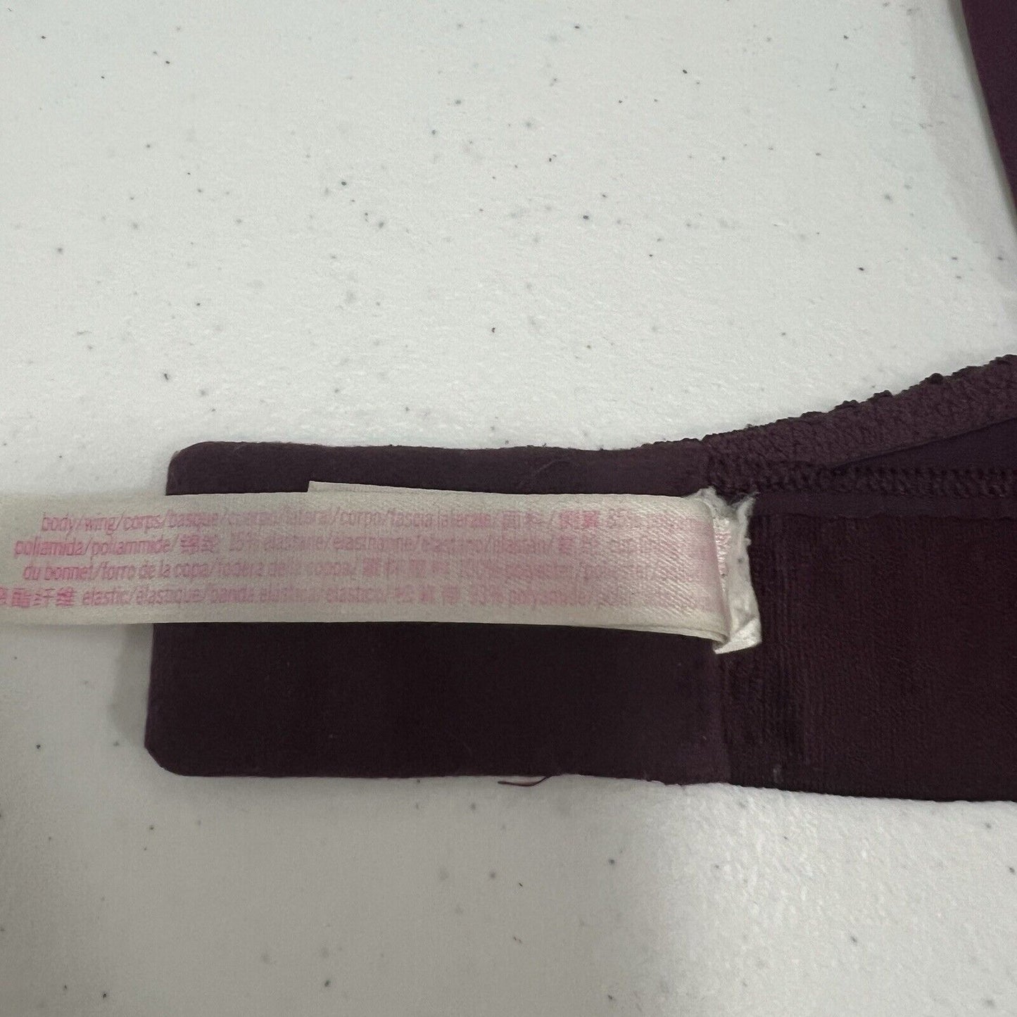 Pink Victoria's Secret Wear Everywhere T-Shirt Lightly Lined Purple Bra 32B