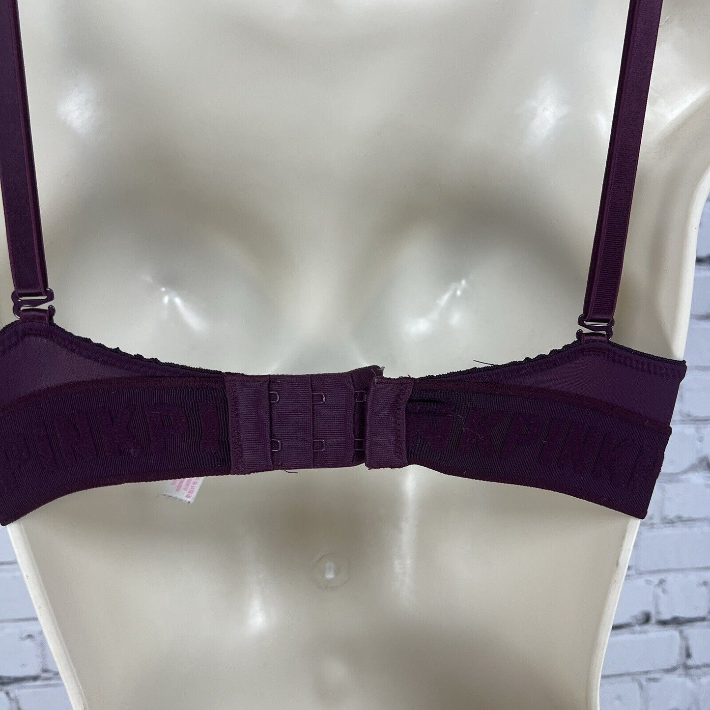 Pink Victoria's Secret Wear Everywhere T-Shirt Lightly Lined Purple Bra 32B