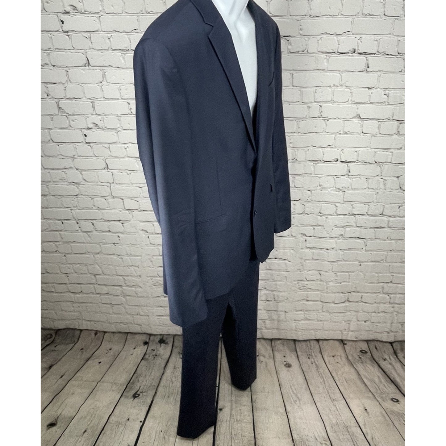 Express Blue Wool Blend Extra Slim 2 Button Vented Blazer Pant Suit 40 *defects