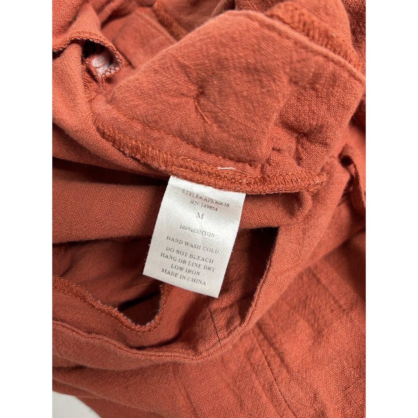 CAGE Orange Pleated Button Up Side Belted High Rise Women’s Pants (30 x 25.5)