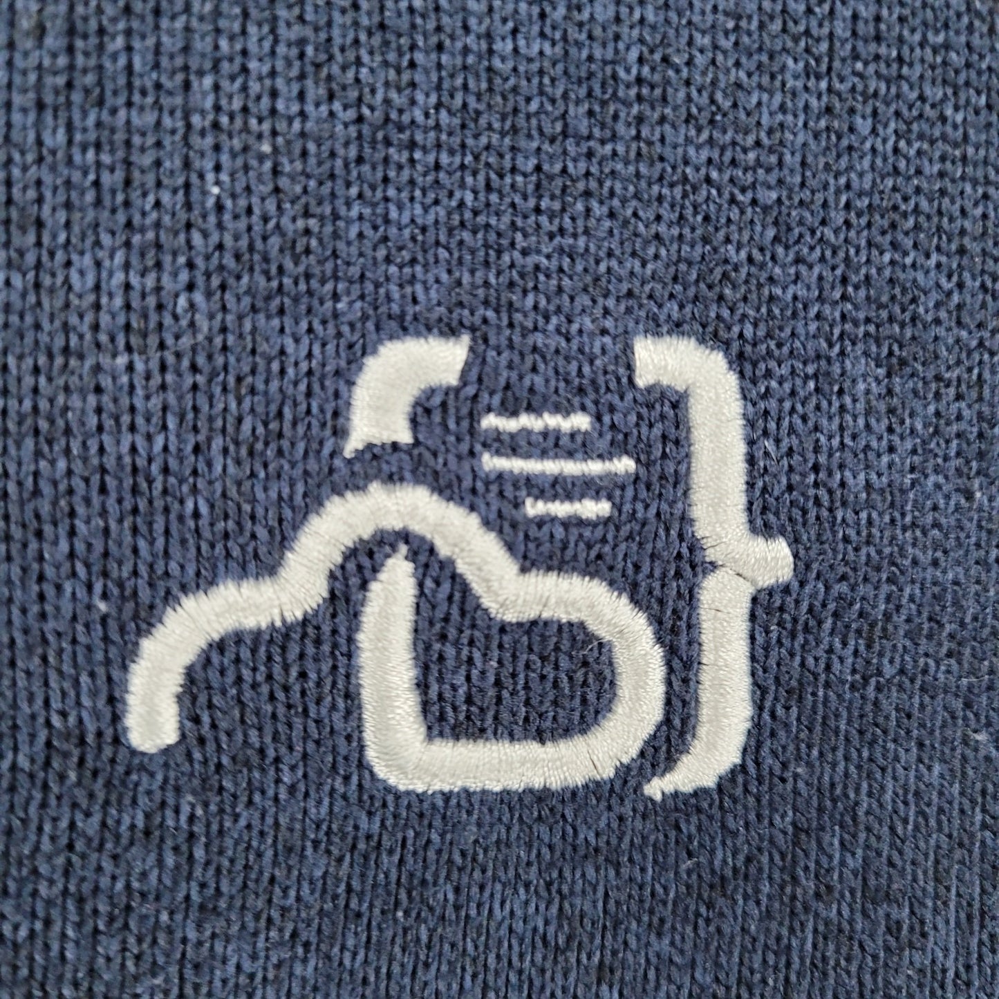 Patagonia Navy Knit Fleece Lined 1/4 Zip Logo Pullover Sweater Size Large L
