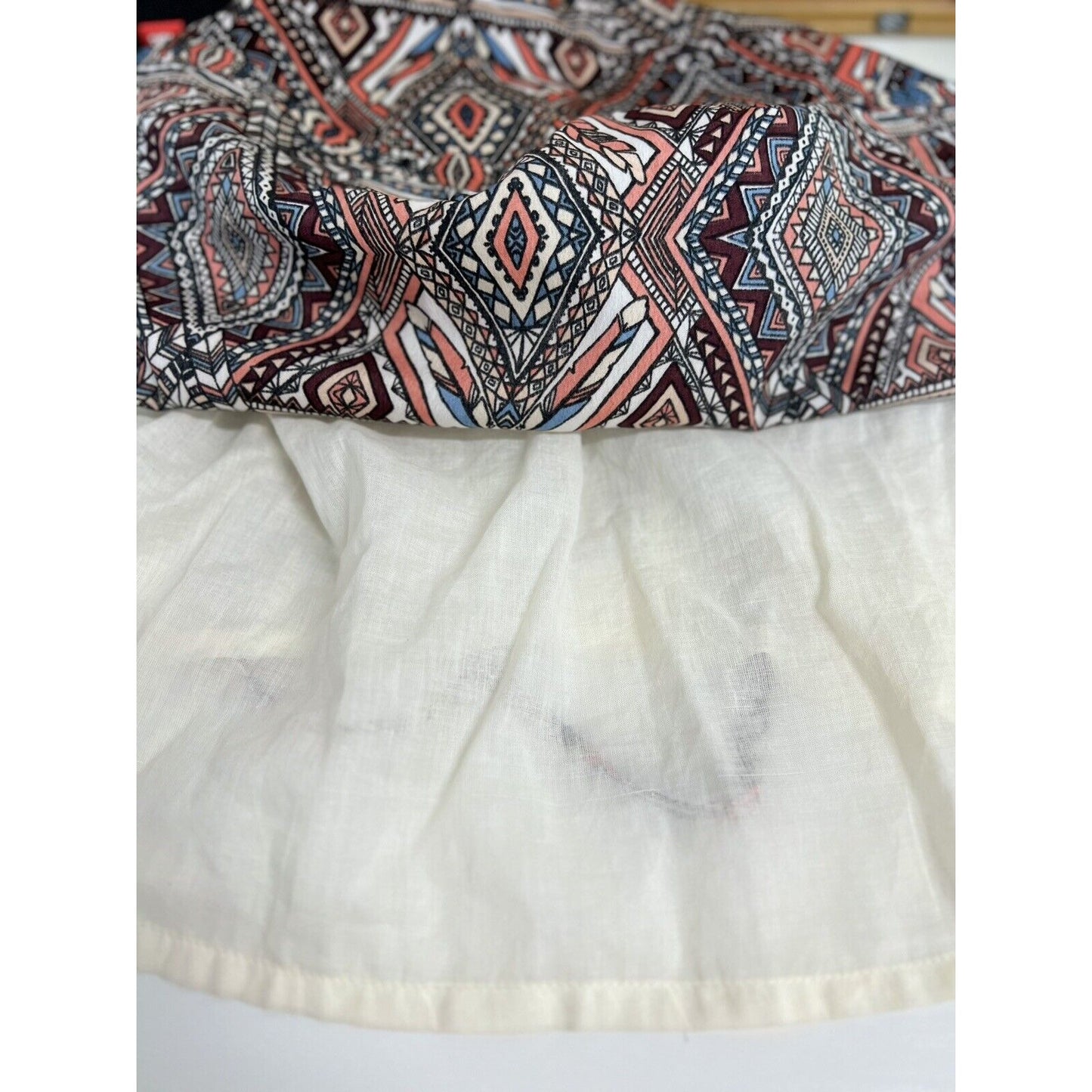 BILLABONG Coral Black Geometric Hook & Eye Detail Spaghetti Strap Mini Sun Dress