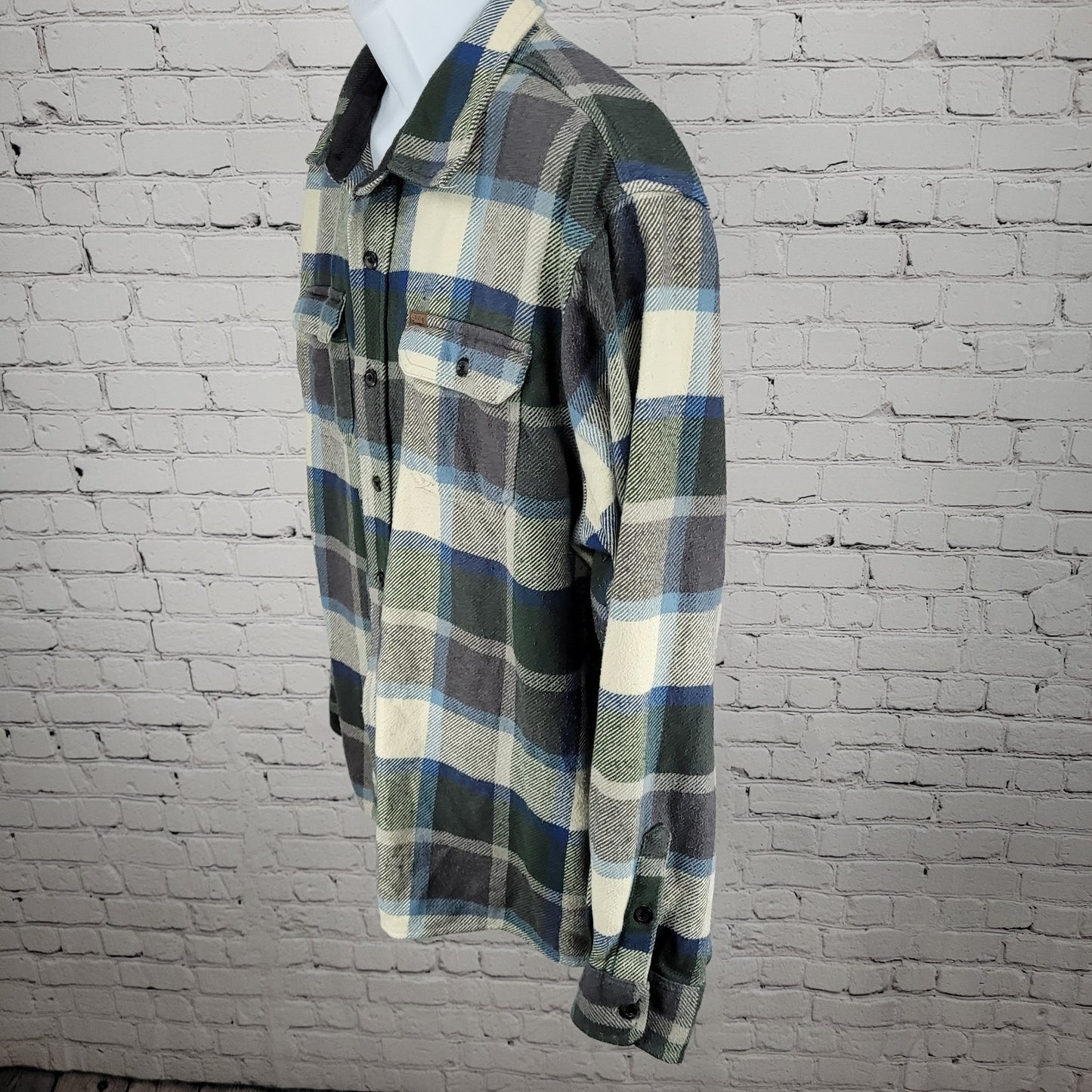 Orvis Multicolor Plaid Flannel Button Up Pockets Long Sleeve Over Shirt Size XXL