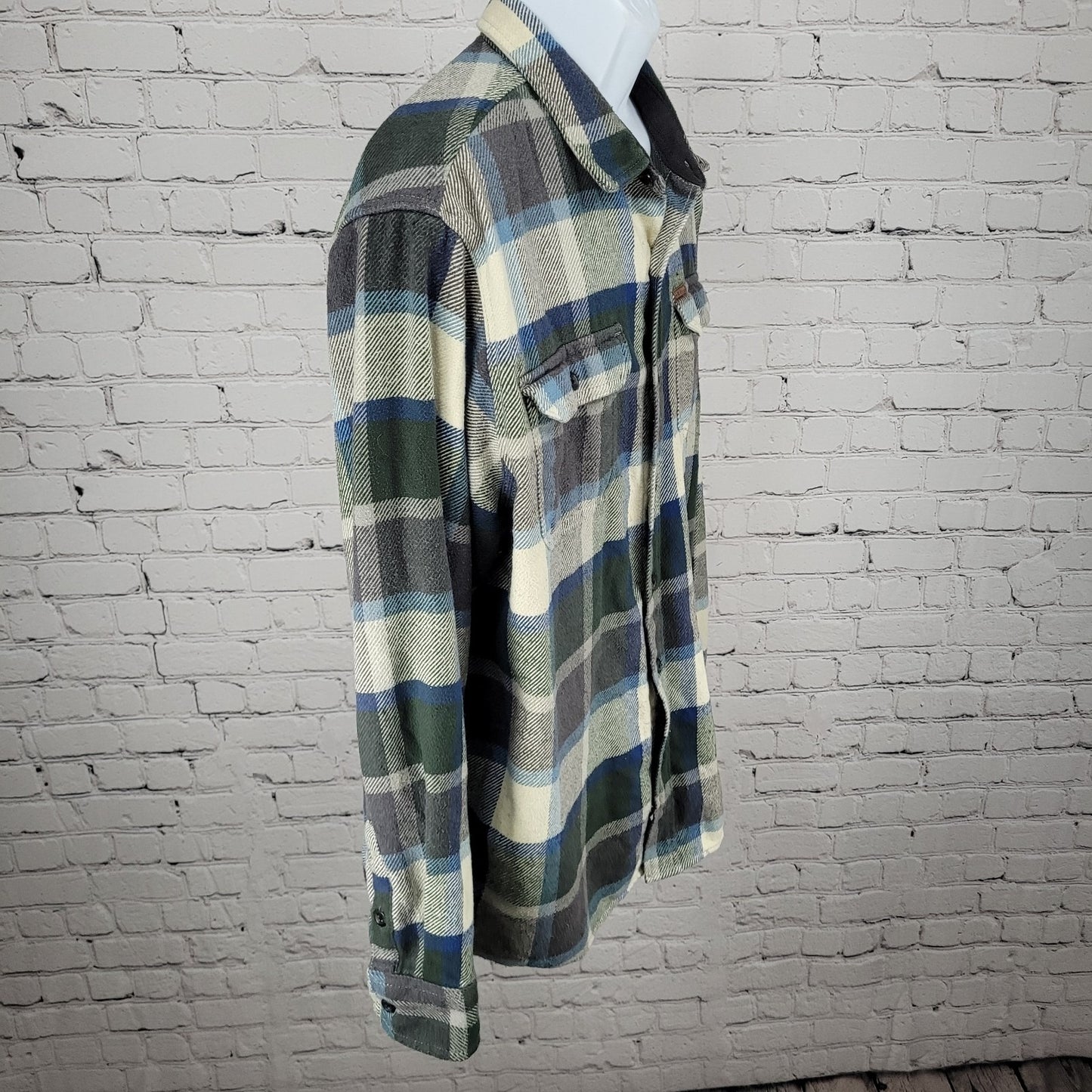 Orvis Multicolor Plaid Flannel Button Up Pockets Long Sleeve Over Shirt Size XXL