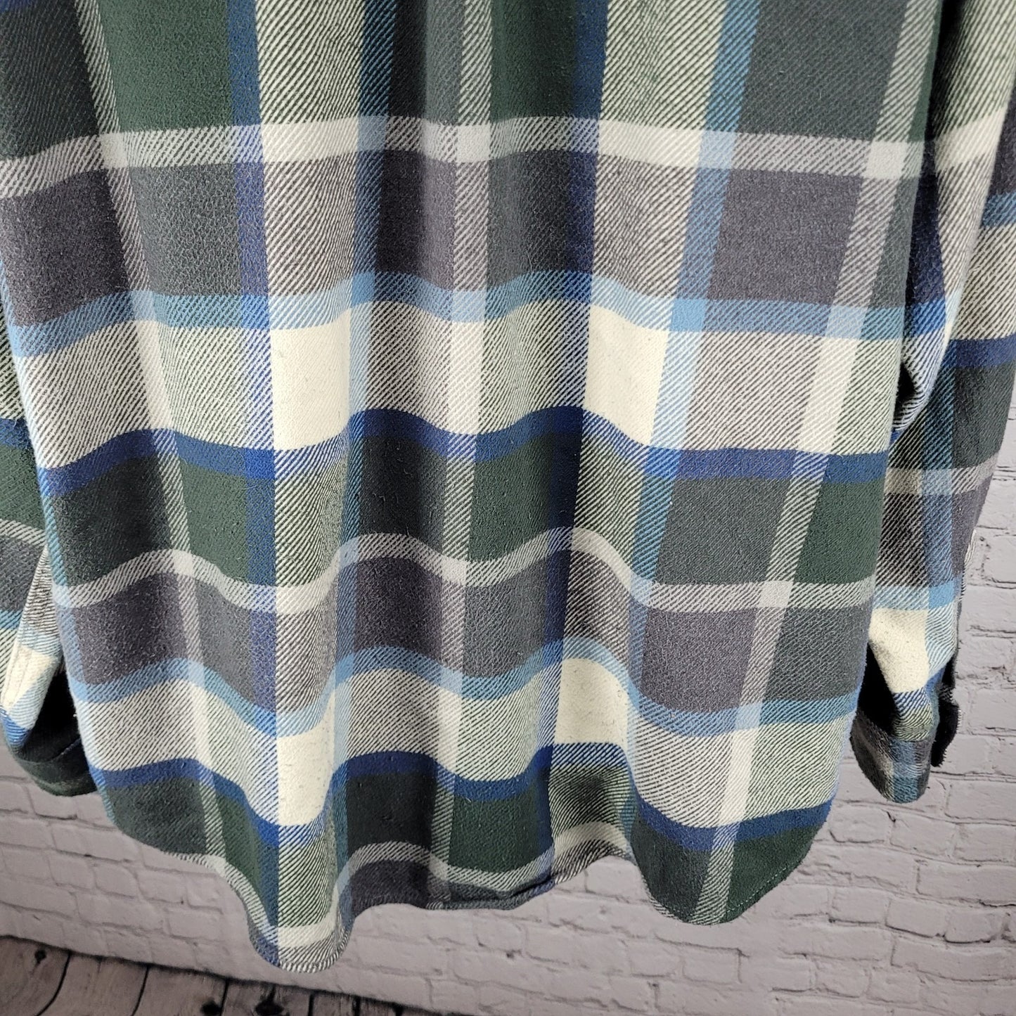 Orvis Multicolor Plaid Flannel Button Up Pockets Long Sleeve Over Shirt Size XXL