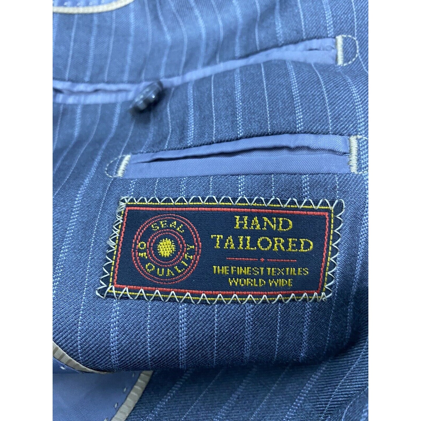 Angelo Rossi Gray Striped Hand Tailored 3 Button Jacket Blazer 44L