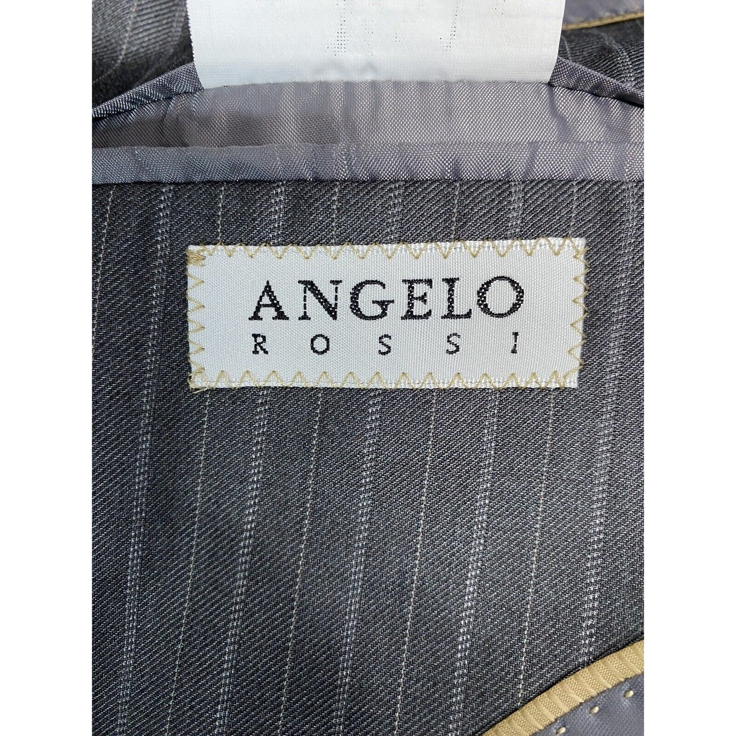 Angelo Rossi Gray Striped Hand Tailored 3 Button Jacket Blazer 44L