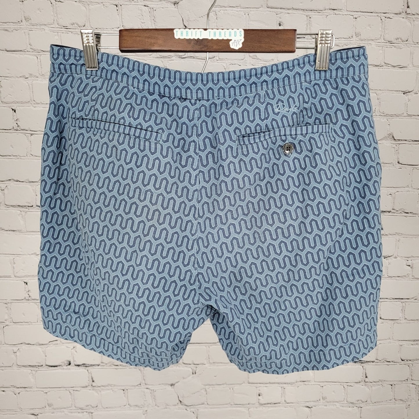 Rails Wishbone Blues Linen Blend Drawstring Shorts Size Small S (31x6)
