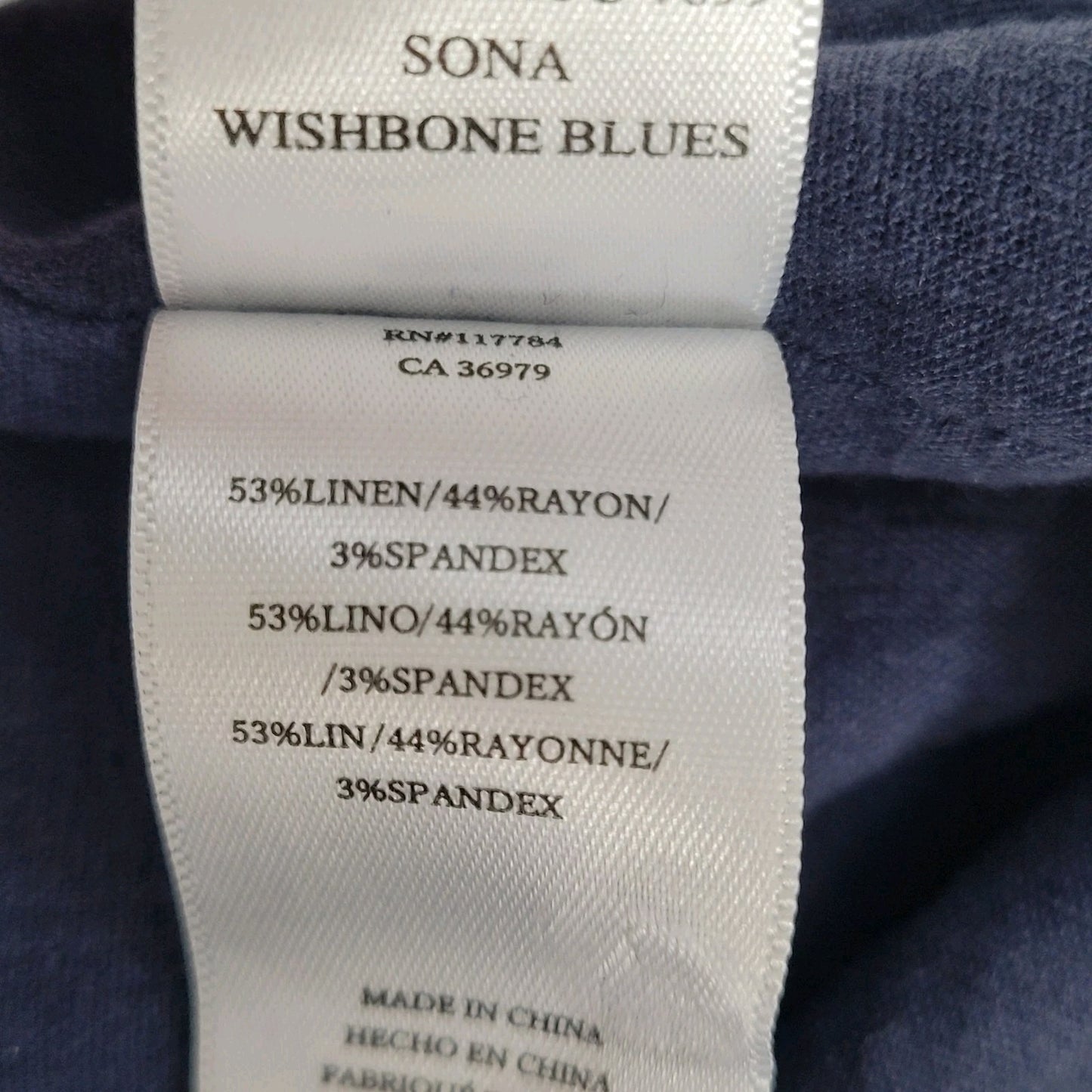 Rails Wishbone Blues Linen Blend Drawstring Shorts Size Small S (31x6)