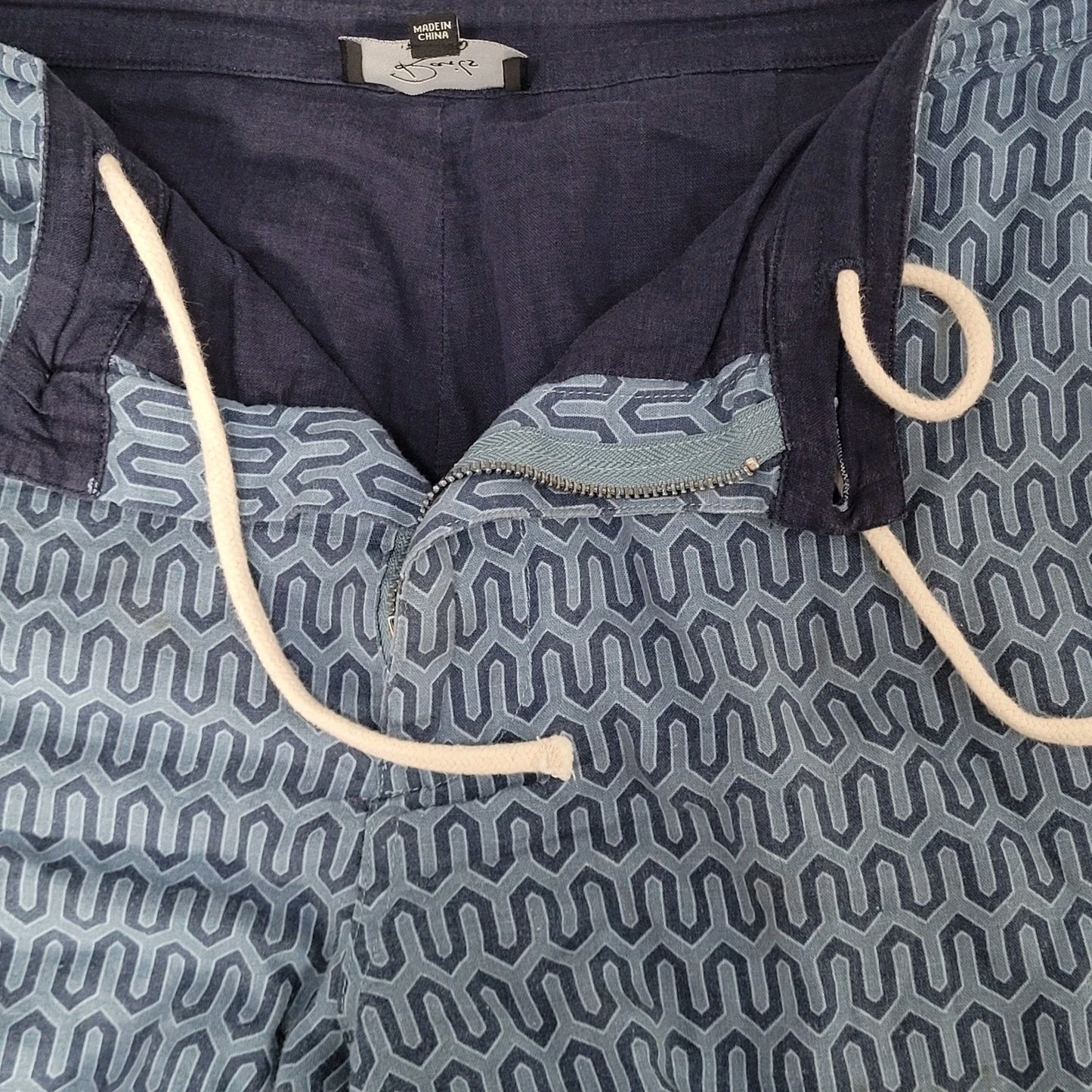Rails Wishbone Blues Linen Blend Drawstring Shorts Size Small S (31x6)