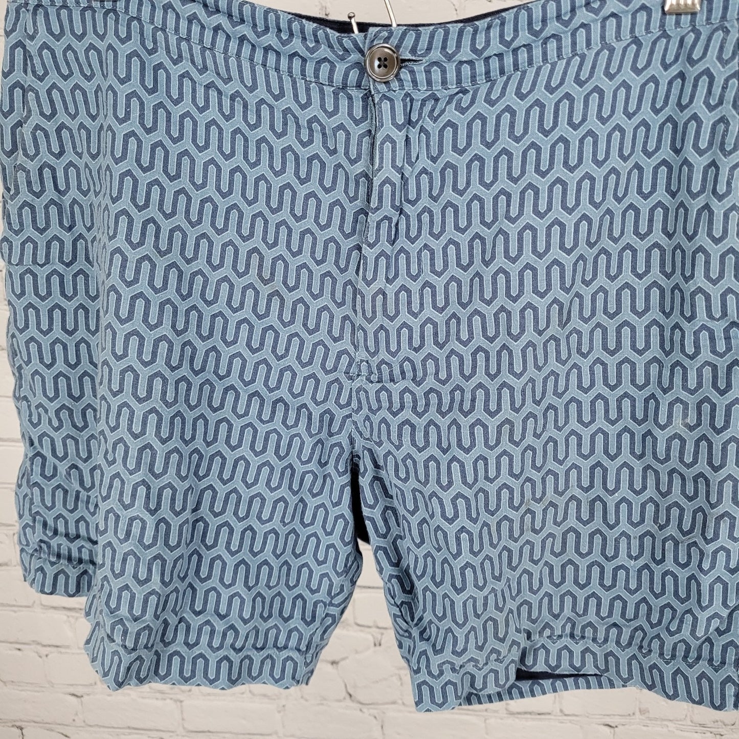 Rails Wishbone Blues Linen Blend Drawstring Shorts Size Small S (31x6)