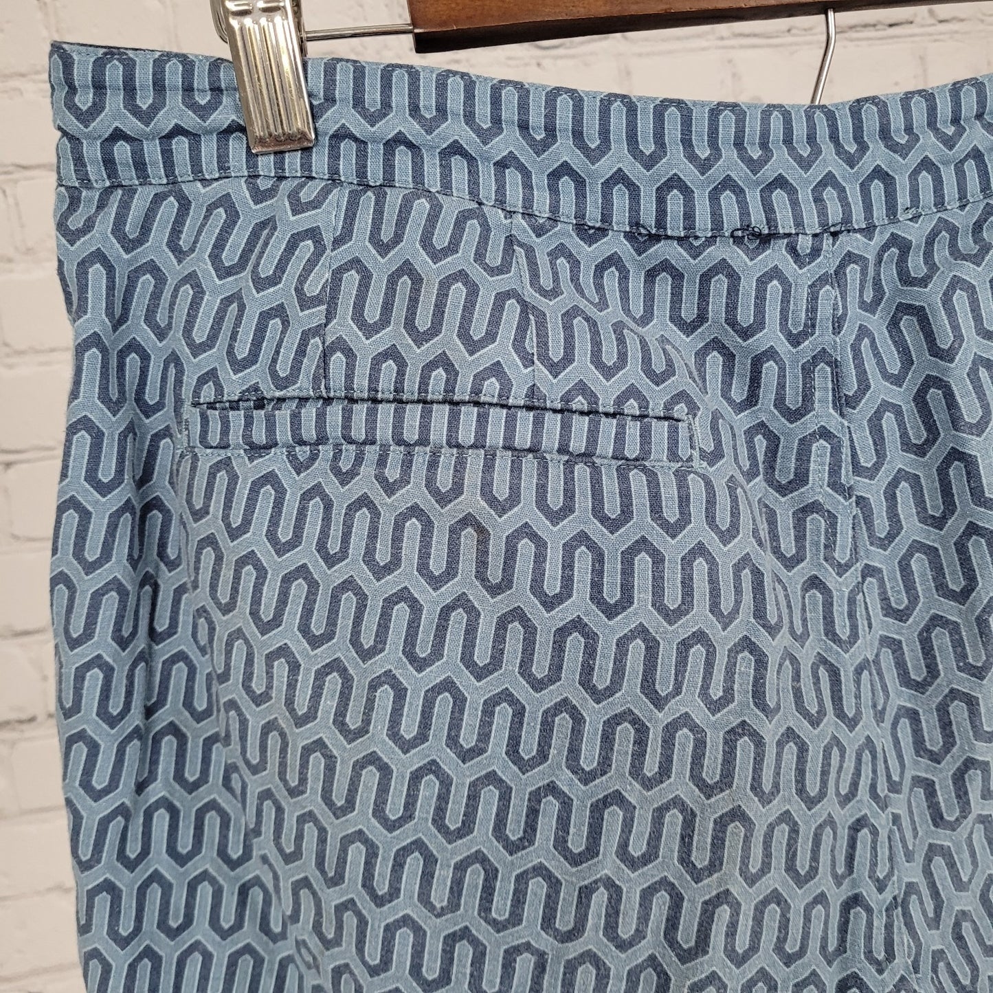 Rails Wishbone Blues Linen Blend Drawstring Shorts Size Small S (31x6)