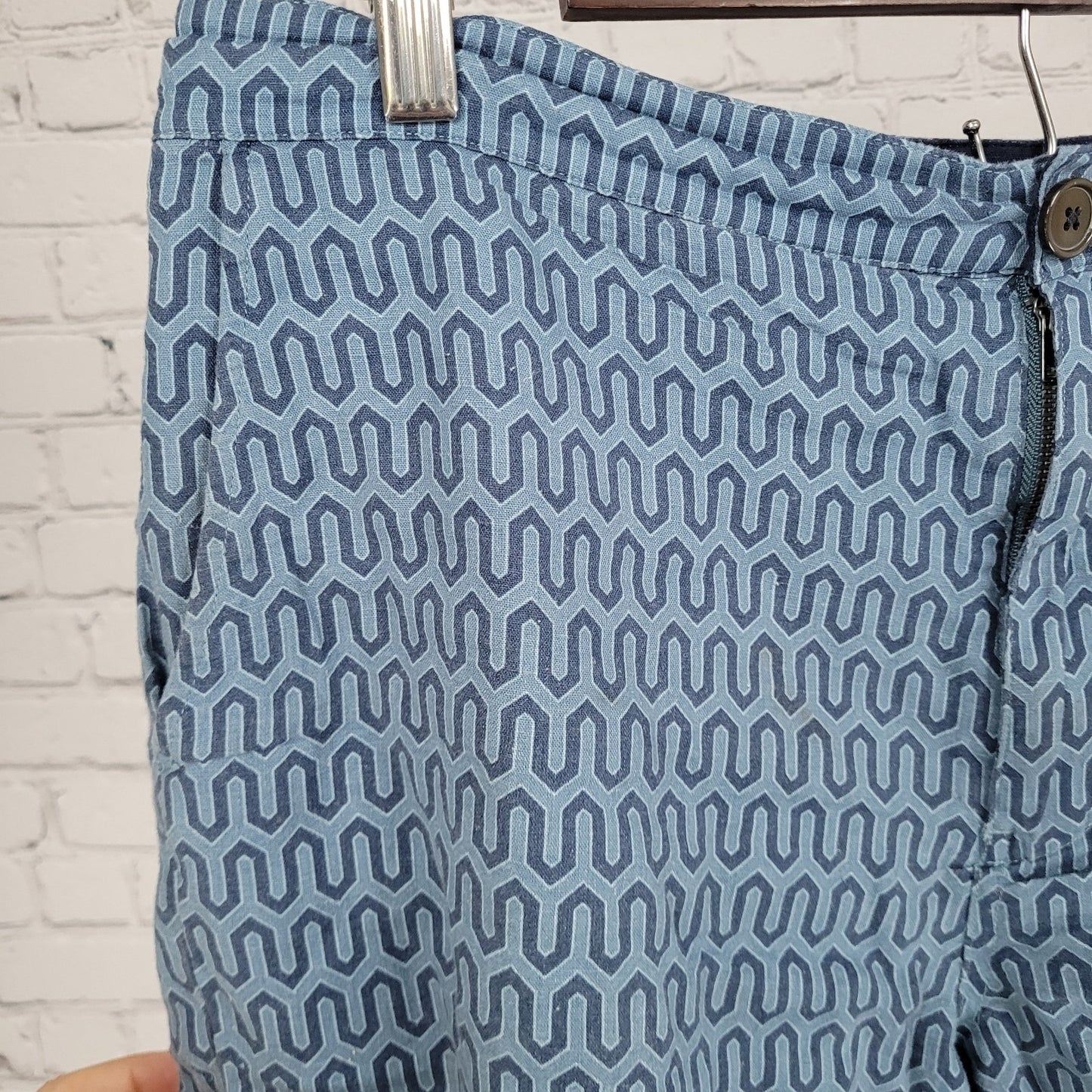 Rails Wishbone Blues Linen Blend Drawstring Shorts Size Small S (31x6)