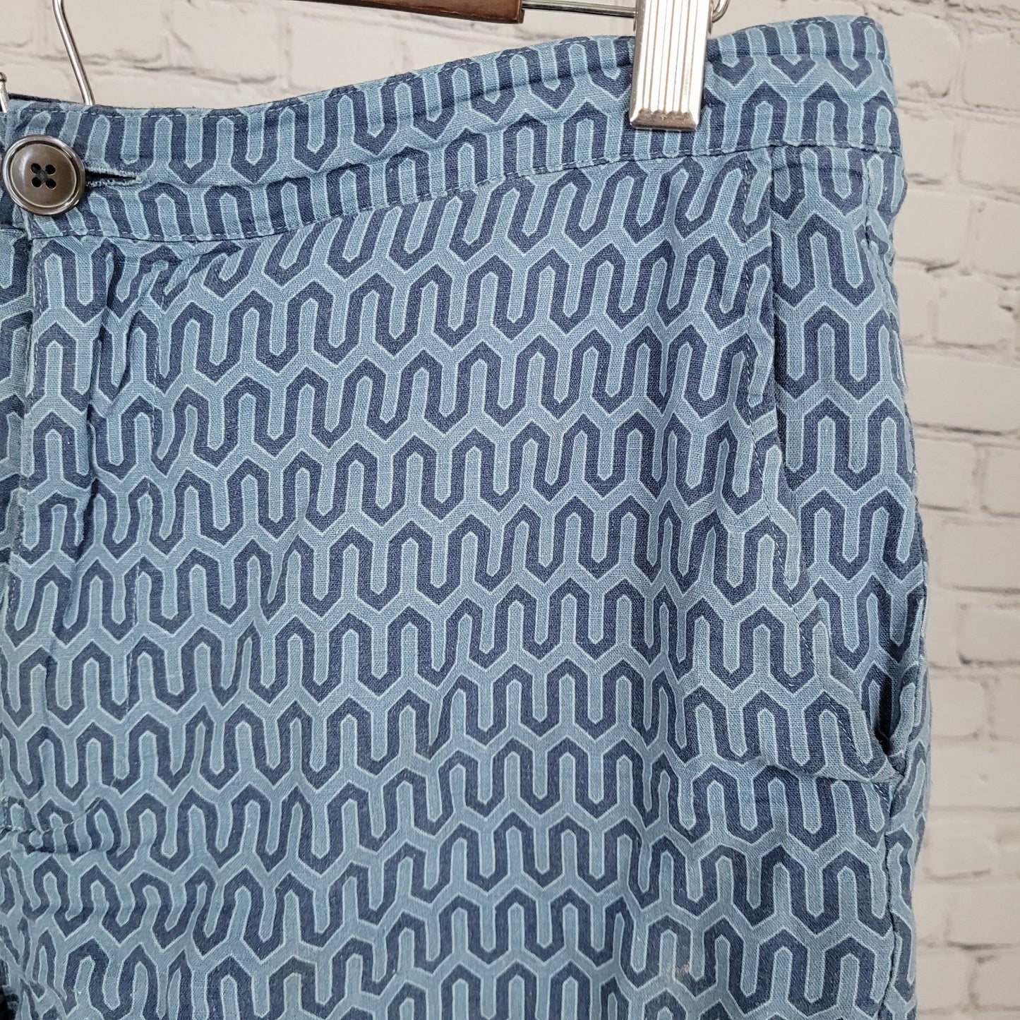Rails Wishbone Blues Linen Blend Drawstring Shorts Size Small S (31x6)