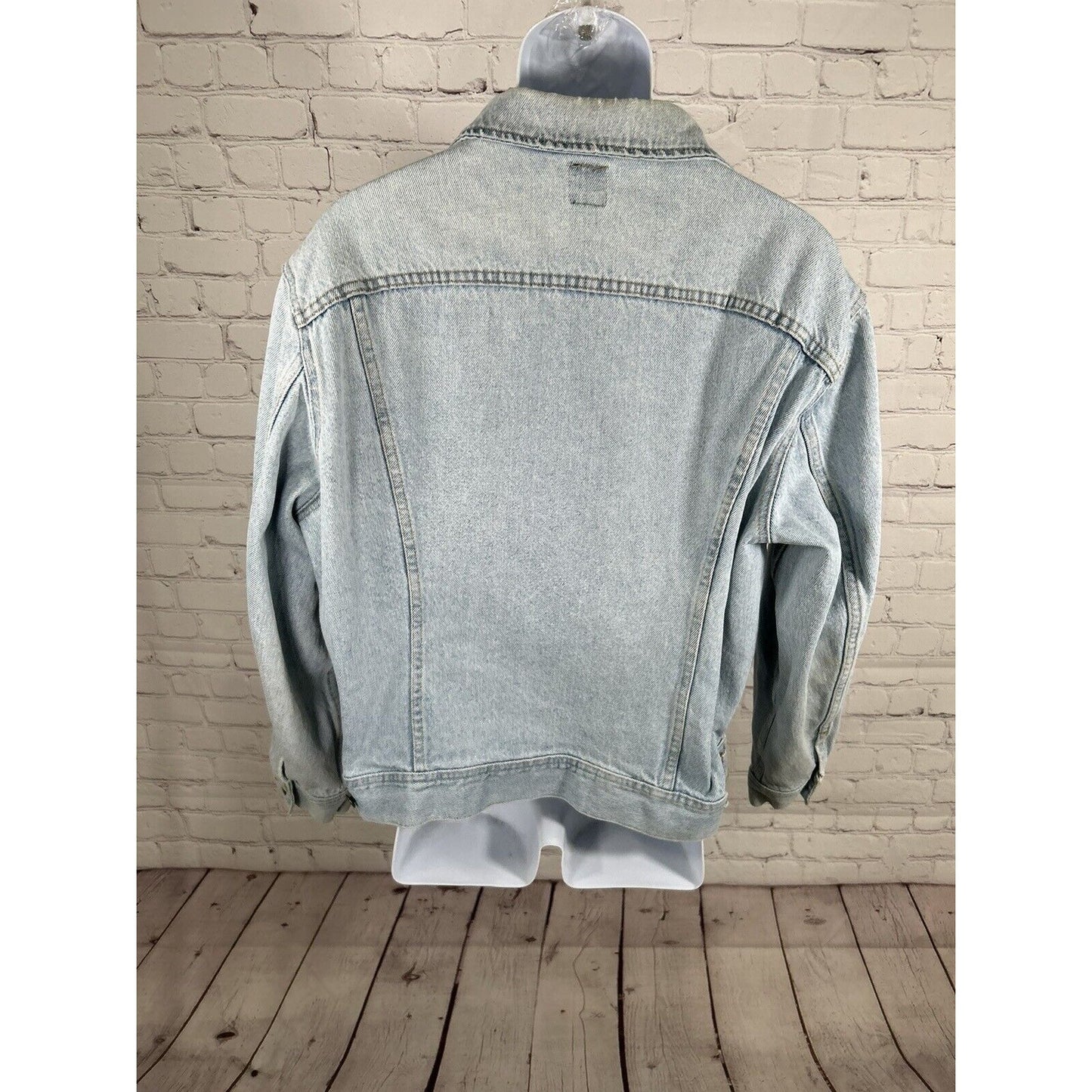 VTG 80’s Lee Riders Light Wash Blue Denim Button Up Jean Jacket USA Men’s L