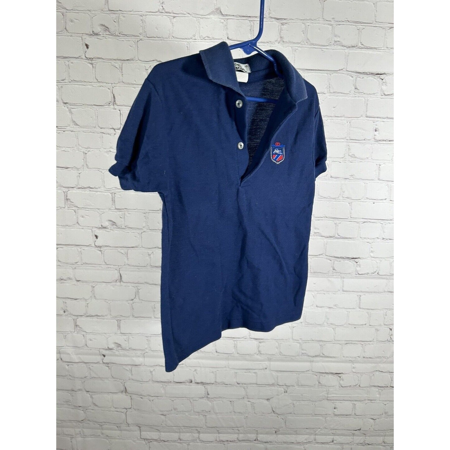 VTG Garan Dark Blue Short Sleeve Knit Polo Shirt Youth Boys 10 USA