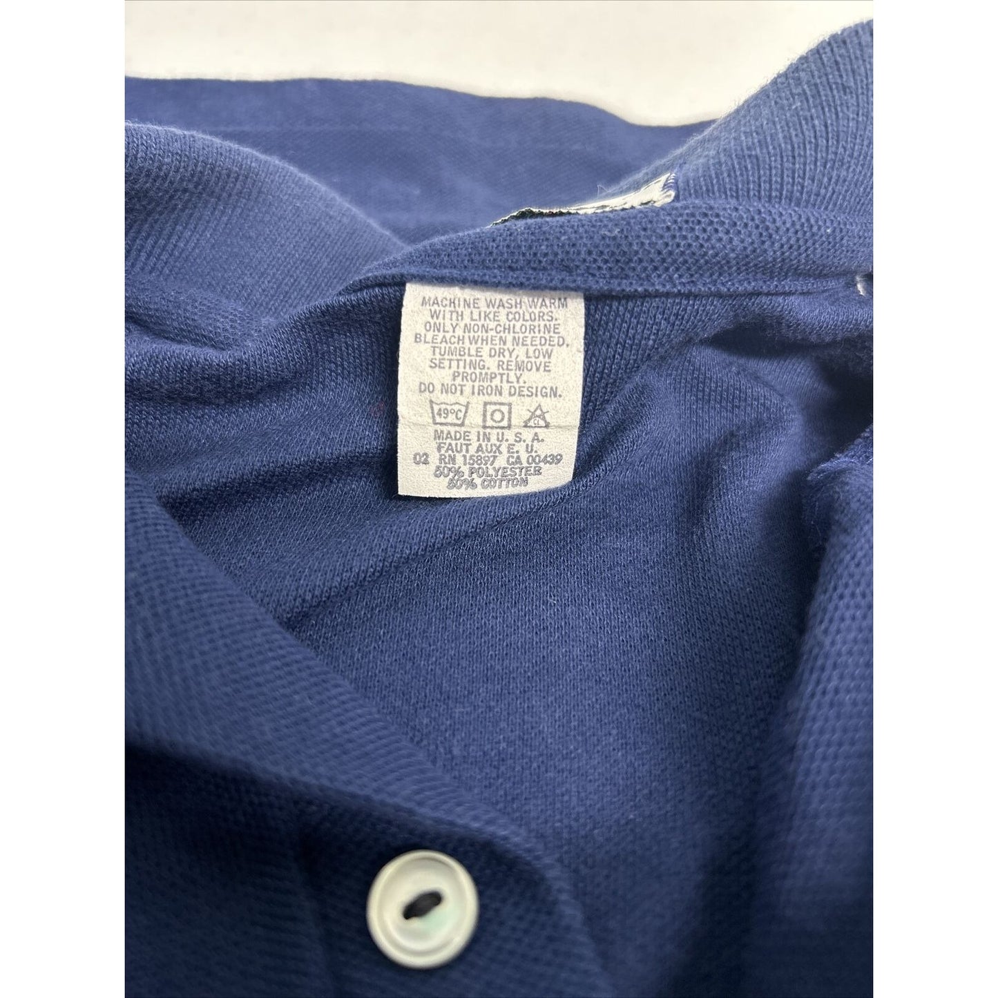 VTG Garan Dark Blue Short Sleeve Knit Polo Shirt Youth Boys 10 USA