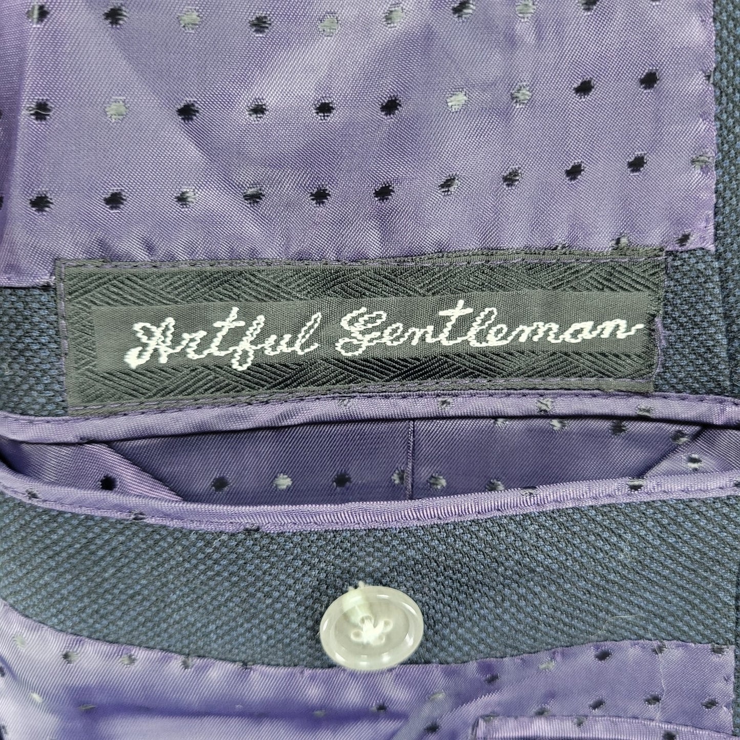 Artful Gentleman San Francisco By Design Navy 3 Piece Suit Blazer 42 Pants 36x31