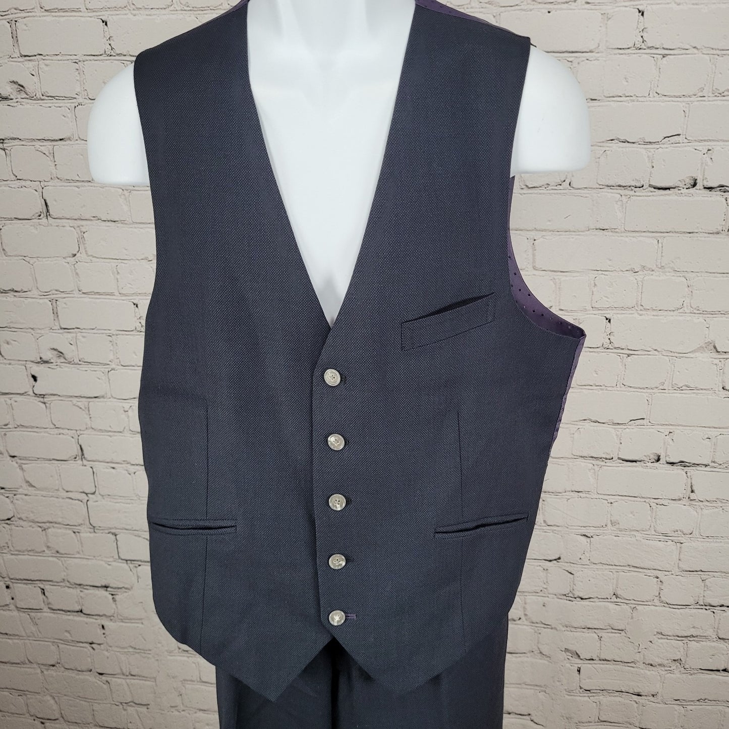 Artful Gentleman San Francisco By Design Navy 3 Piece Suit Blazer 42 Pants 36x31