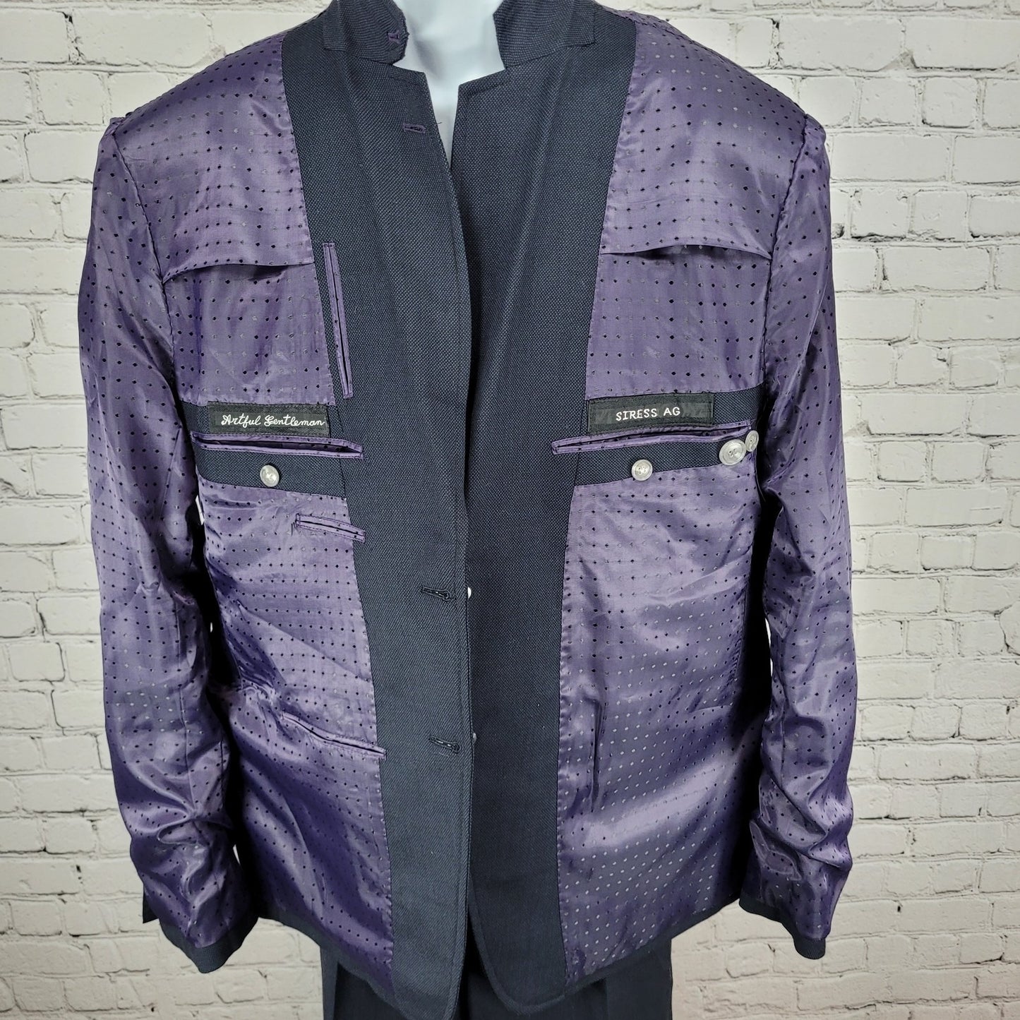 Artful Gentleman San Francisco By Design Navy 3 Piece Suit Blazer 42 Pants 36x31