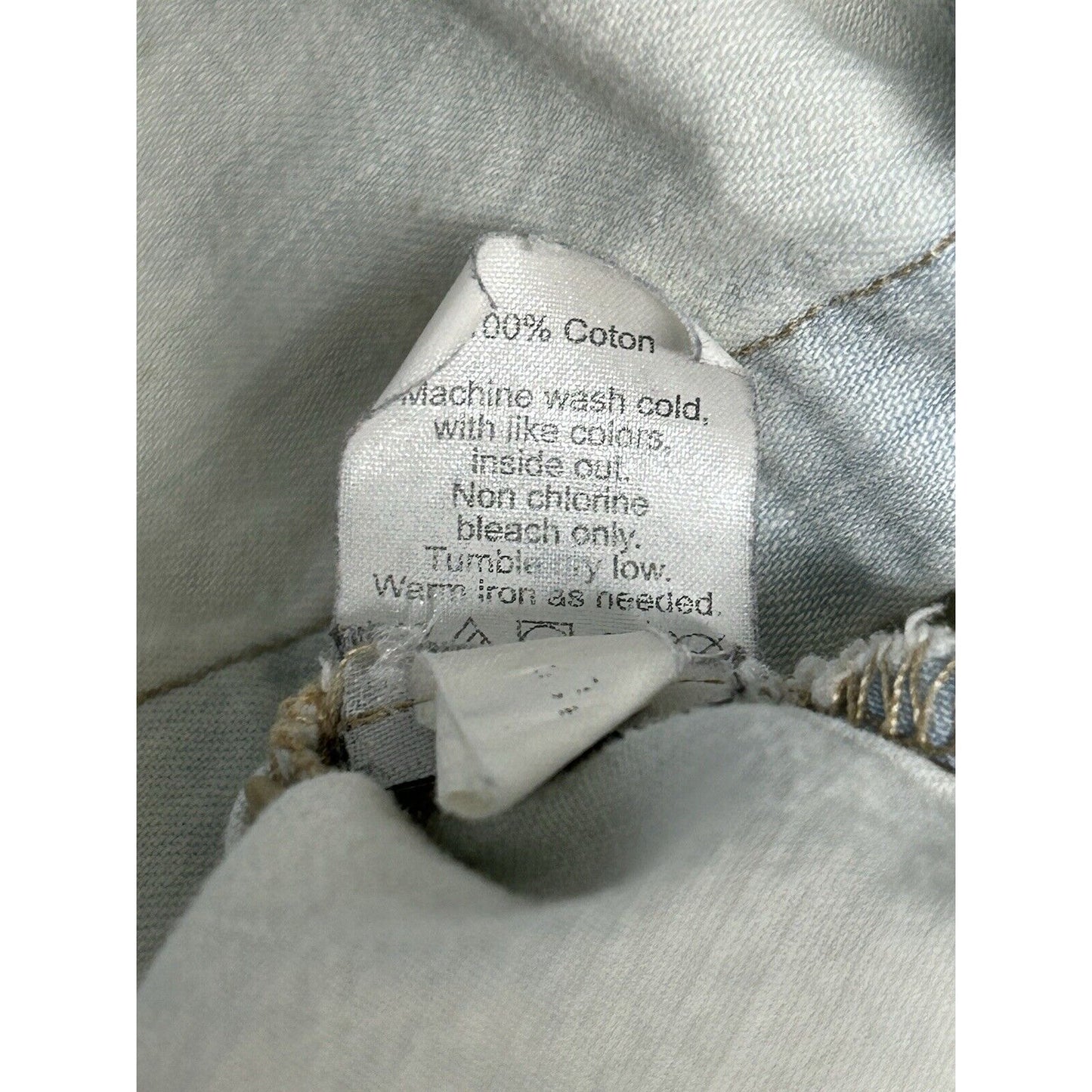Madewell Distressed Sleeveless Light Wash Denim Button Up Collared Top Women XS