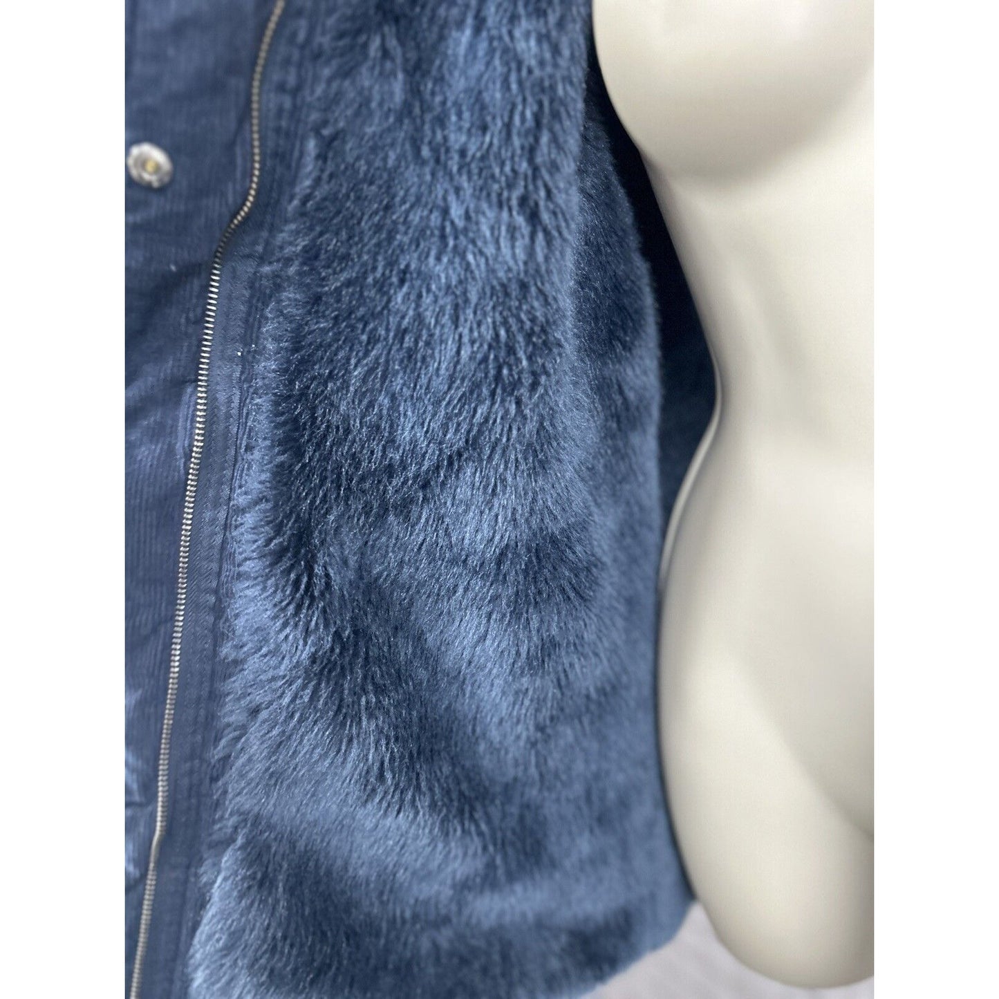 Zara Girls Dark Blue Faux Fur Lined Hooded Coat Zippered Jacket Girls Size 13/14