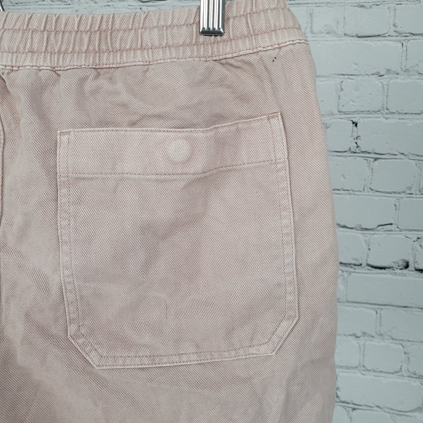 Madewell Pink Cotton High Rise Elastic Waist Drawstring Shorts Medium M (31x6.5)