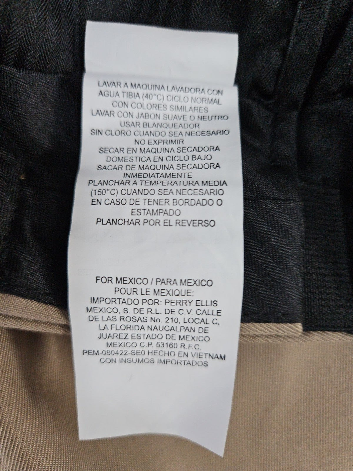 Savane Khaki 100% Polyester Pleated Front Cuffed Dress Pants Mens 36