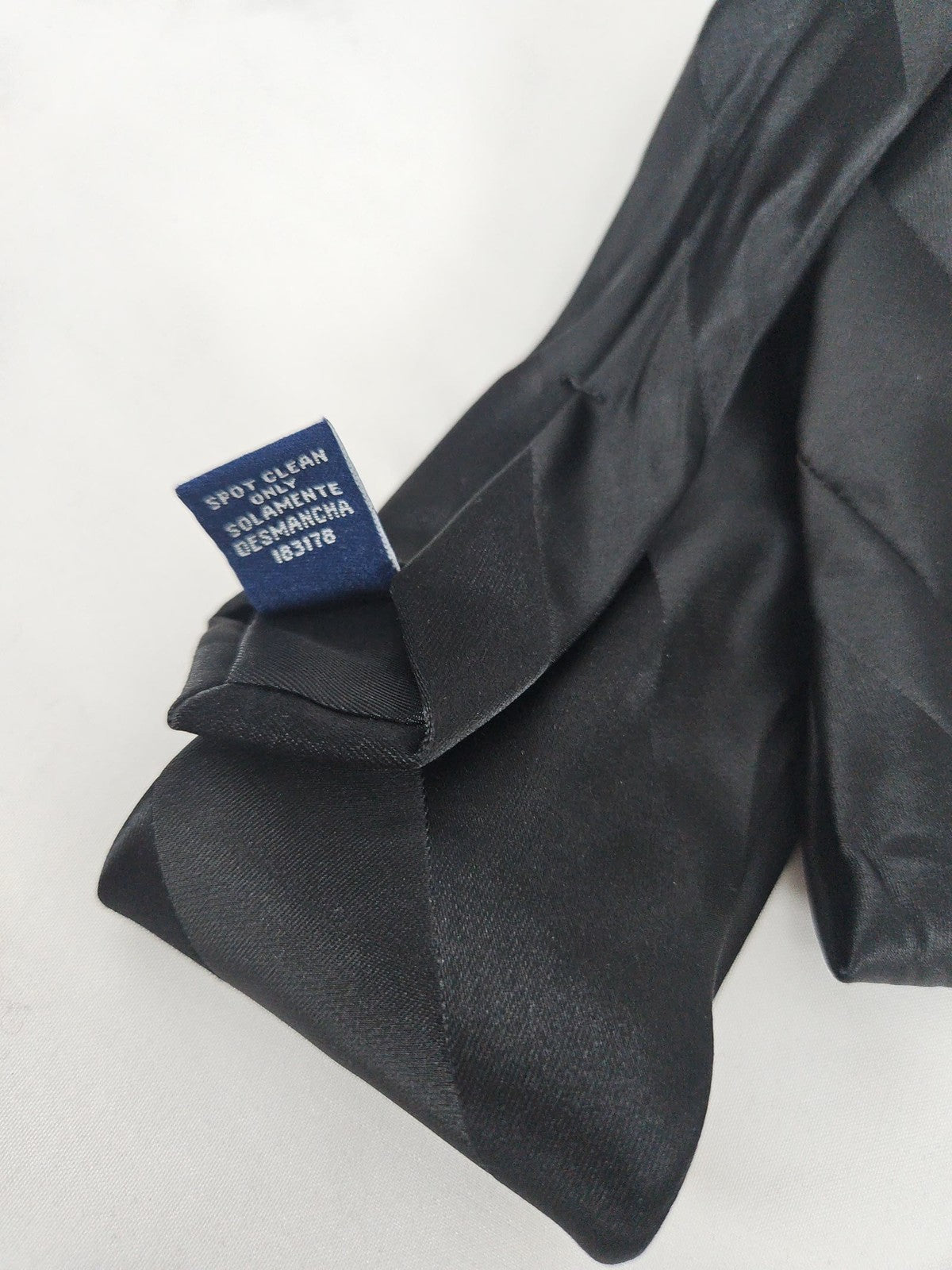 Stafford Black Tonal Striped Satin Polyester Men's Necktie One Size